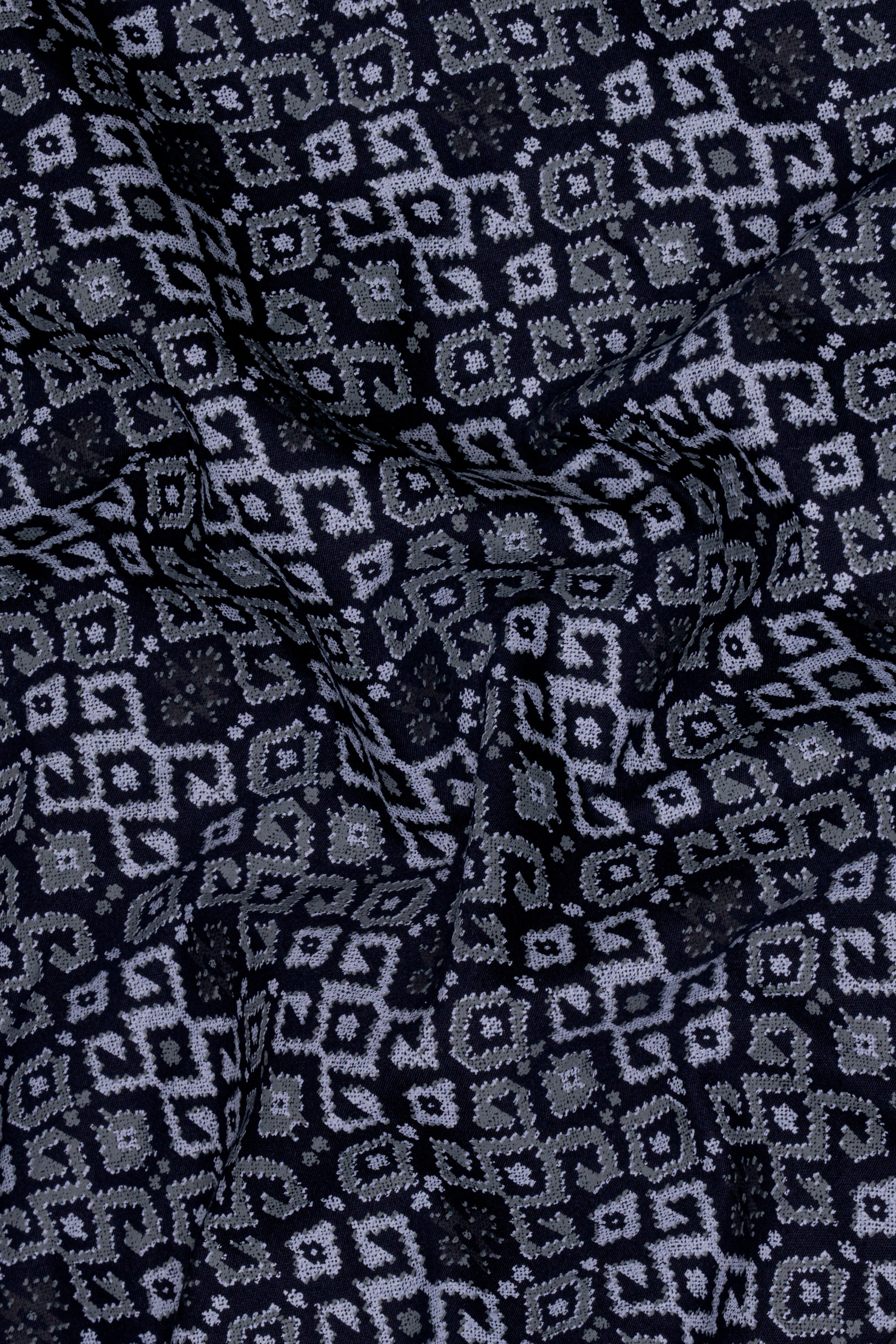 Haiti Blue Printed with White Cuffs and Collar Super Soft Premium Cotton Shirt sold by French Crown product image thumbnail 3