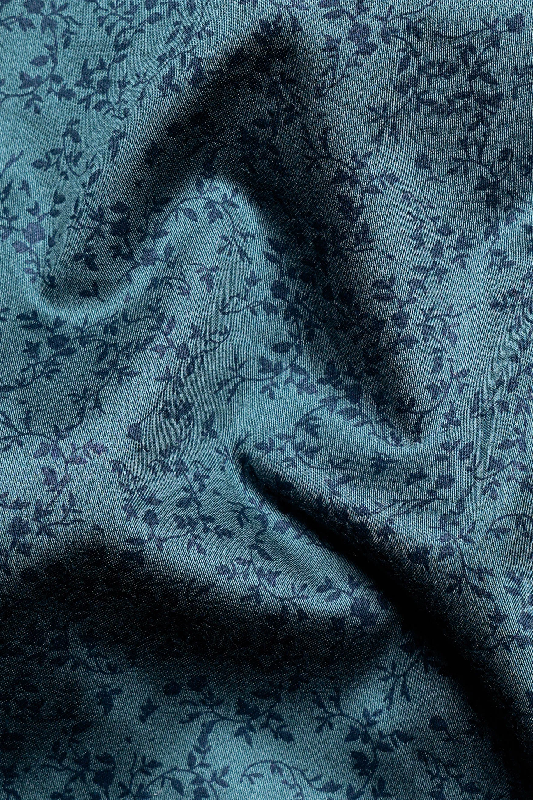 Deep Teal Green Ditsy Textured Royal Oxford Shirt sold by French Crown product image thumbnail 3