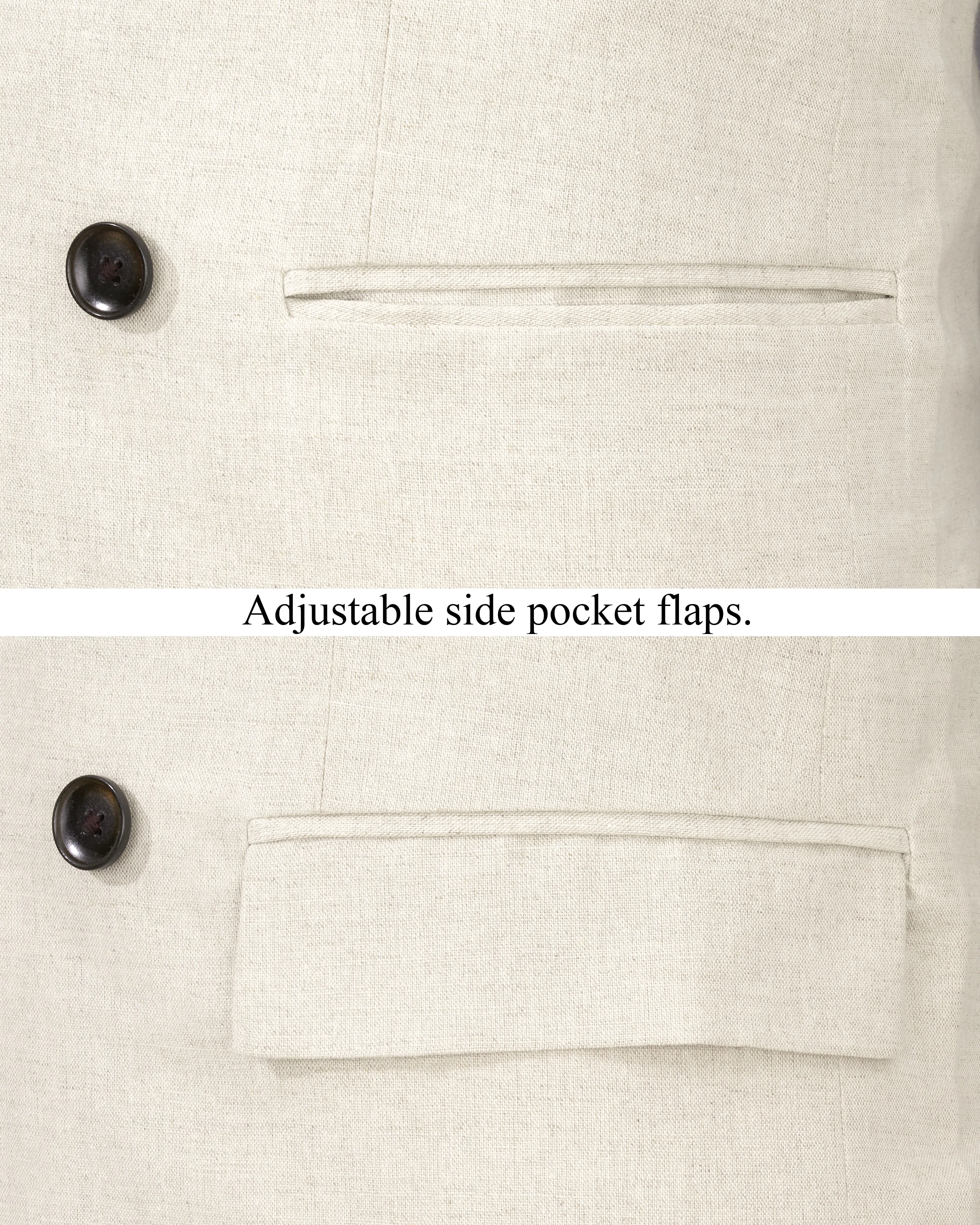 Coral Reef Cream Luxurious Linen Sports Blazer sold by French Crown product image thumbnail 5