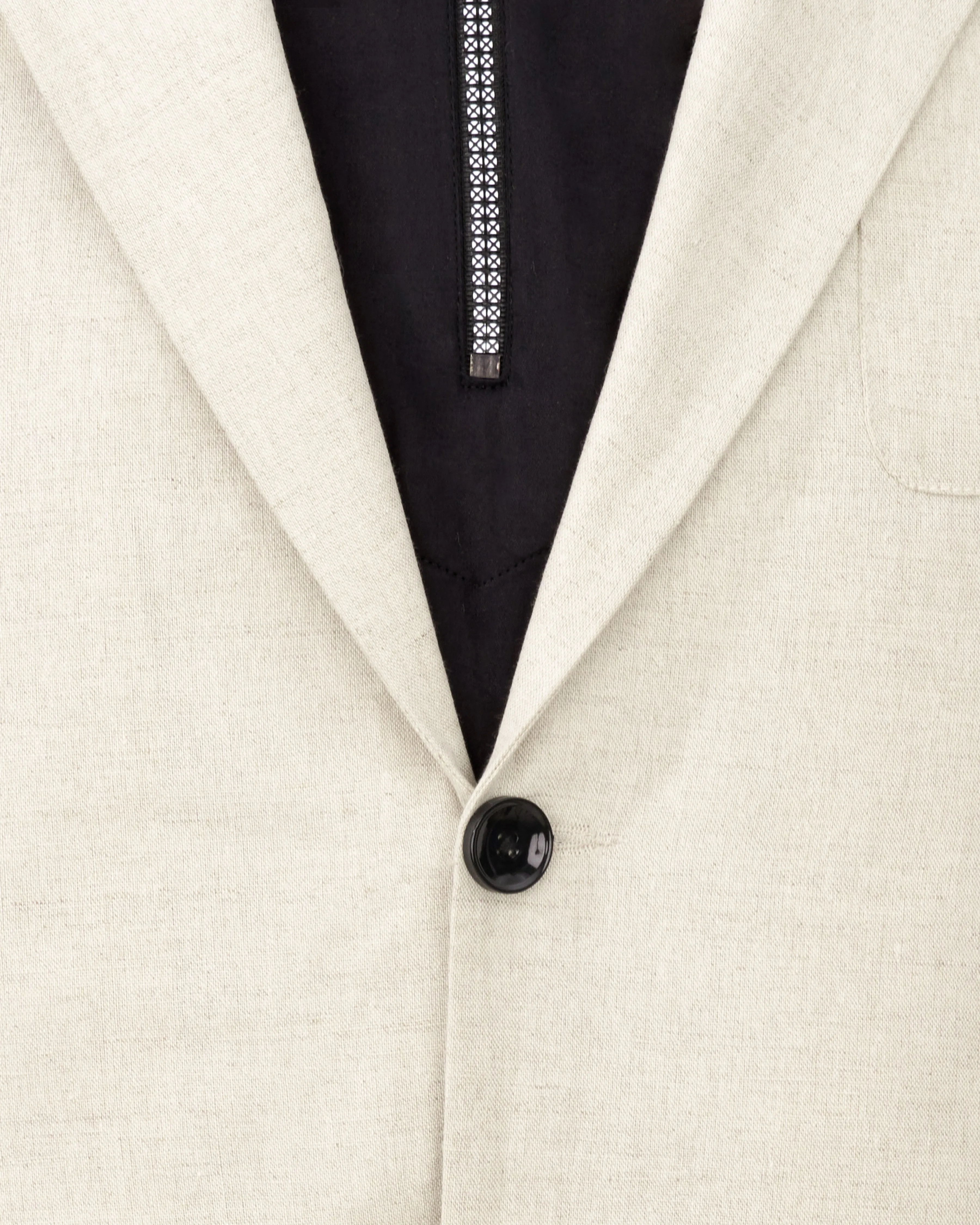 Coral Reef Cream Luxurious Linen Sports Blazer sold by French Crown product image thumbnail 4