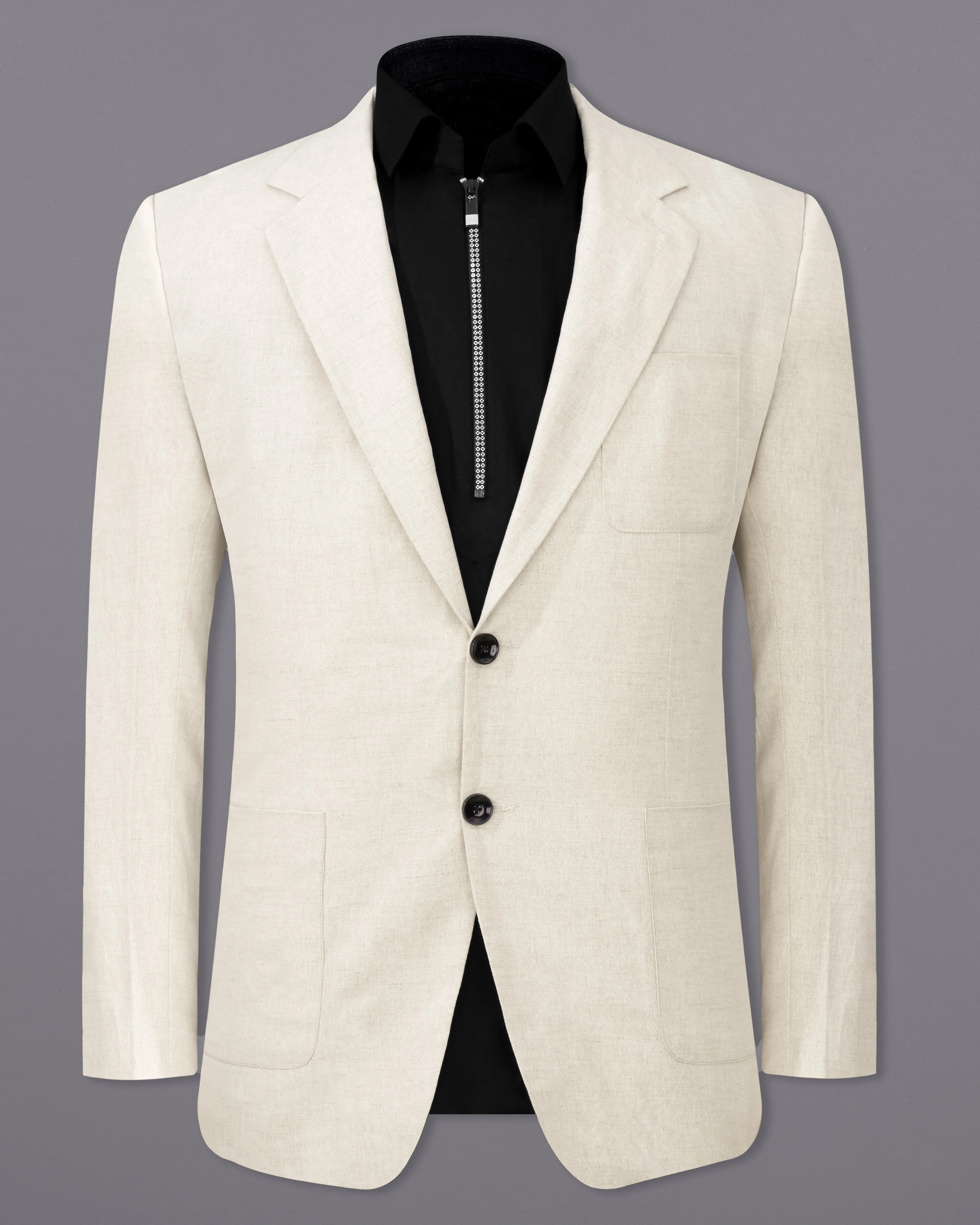 Coral Reef Cream Luxurious Linen Sports Blazer sold by French Crown product image thumbnail 2