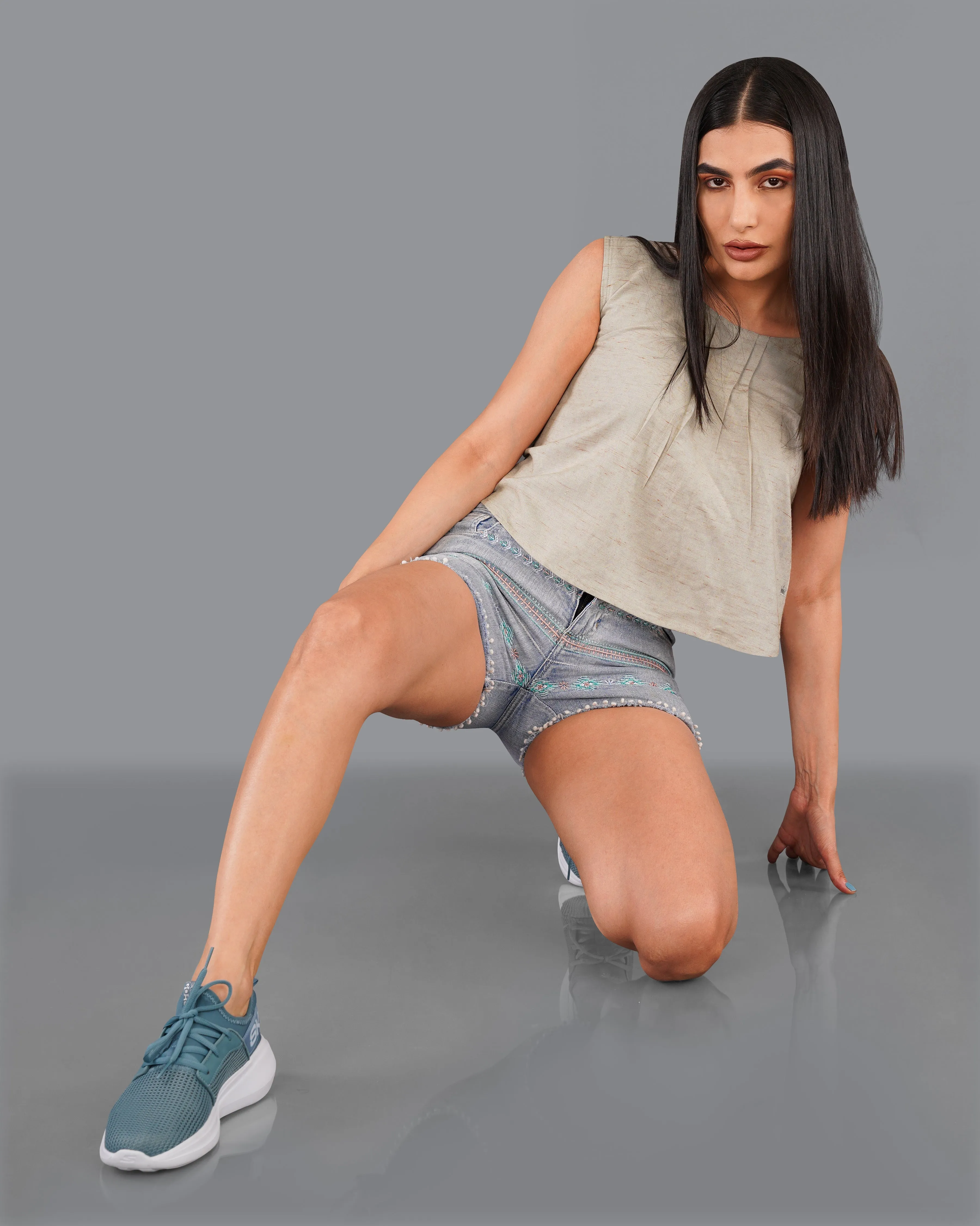 Amber Brown Premium Cotton Crop Top sold by French Crown product image thumbnail 5