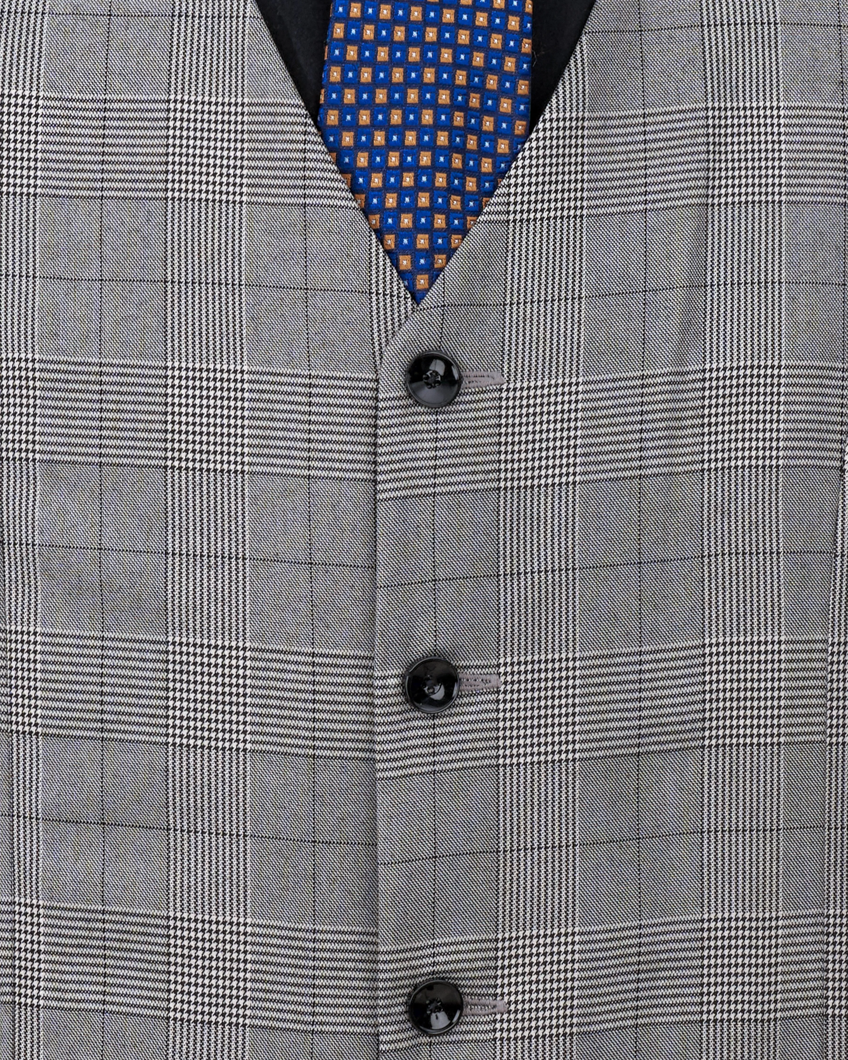 Storm Dust Gray Plaid Waistcoat sold by French Crown product image thumbnail 5