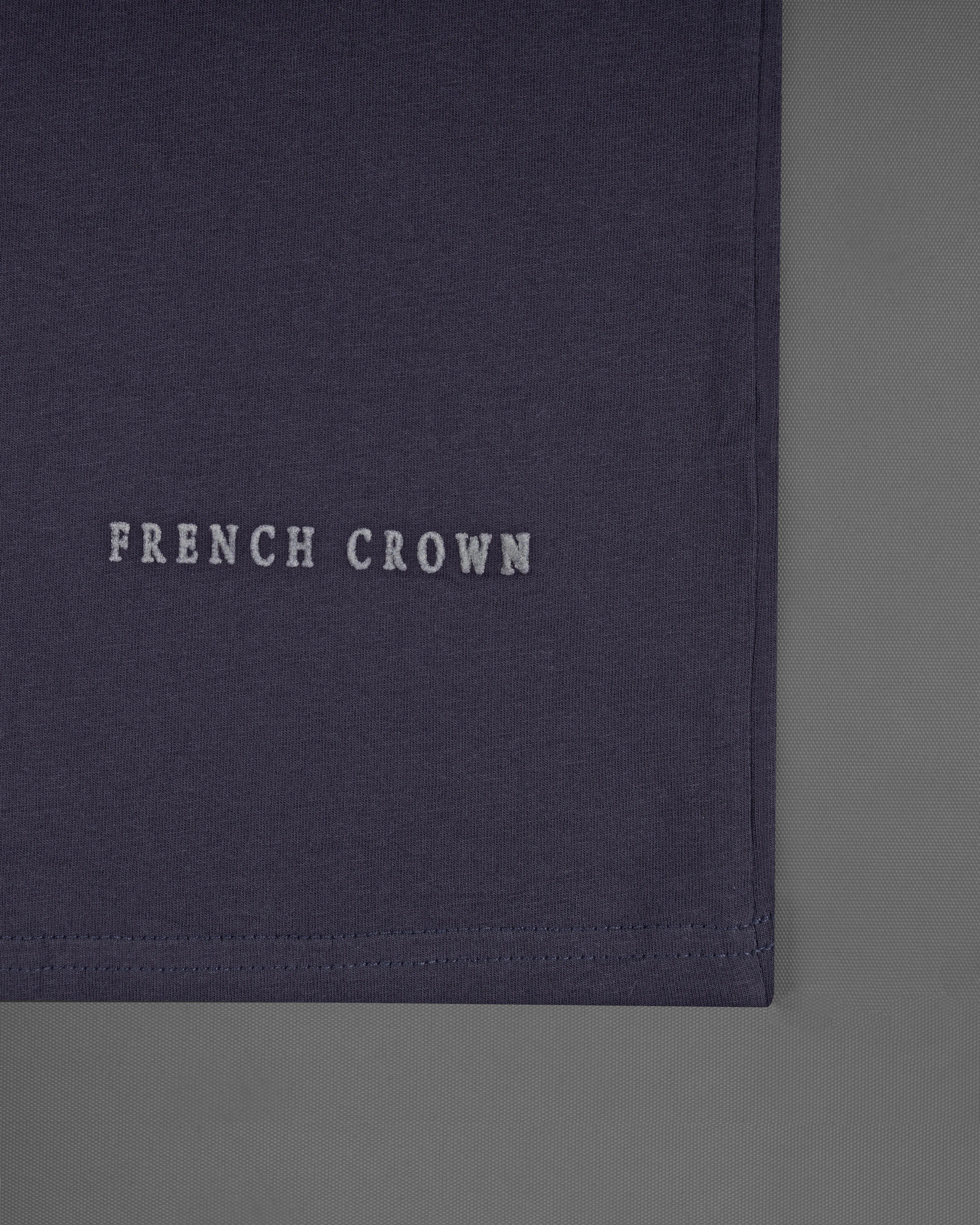 Blue Premium Cotton Organic T-shirt sold by French Crown product image thumbnail 5