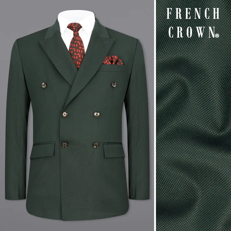 Heavy Metal Green Double Breasted Blazer sold by French Crown