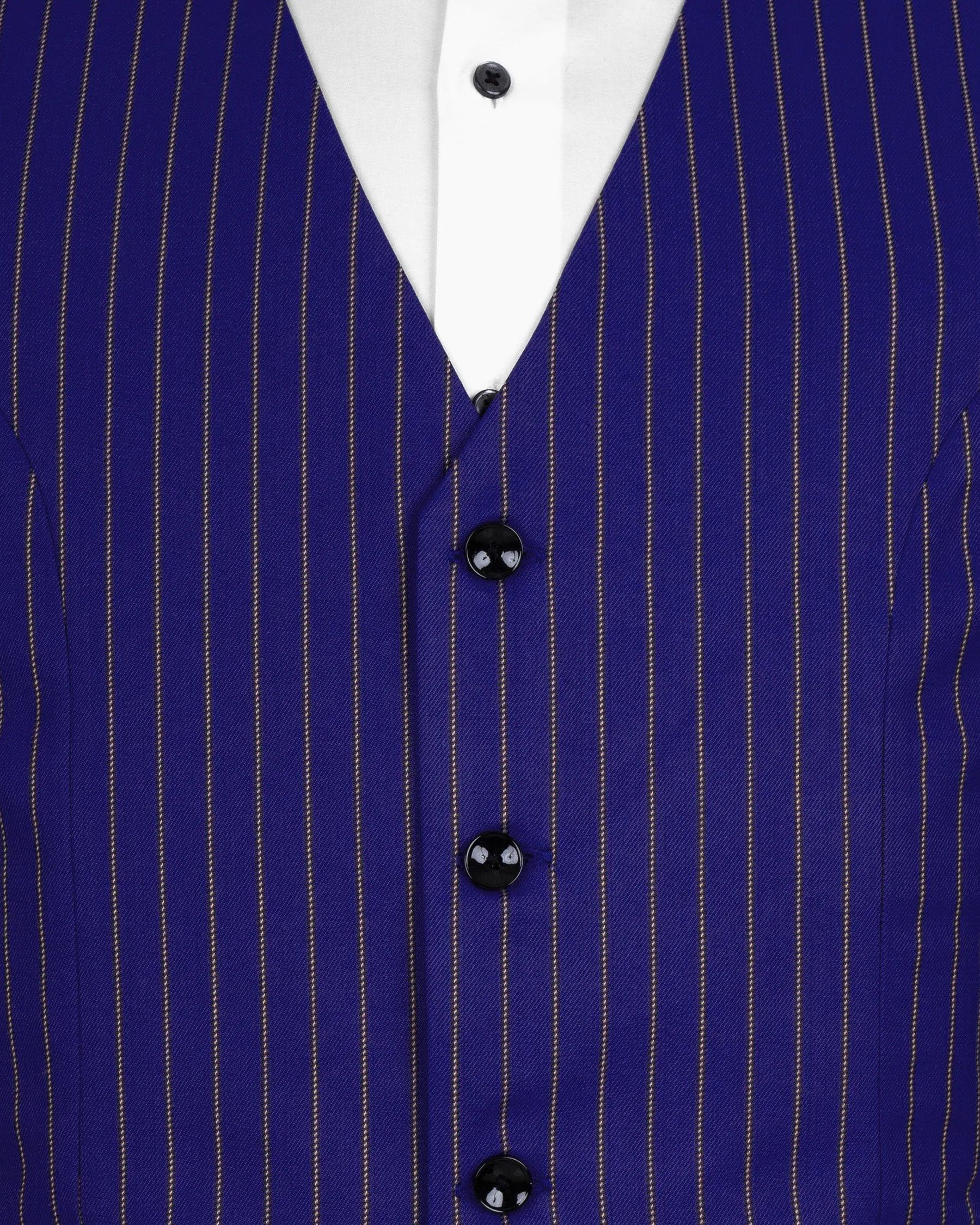 Violet Striped Wool Rich Waistcoat sold by French Crown product image thumbnail 5