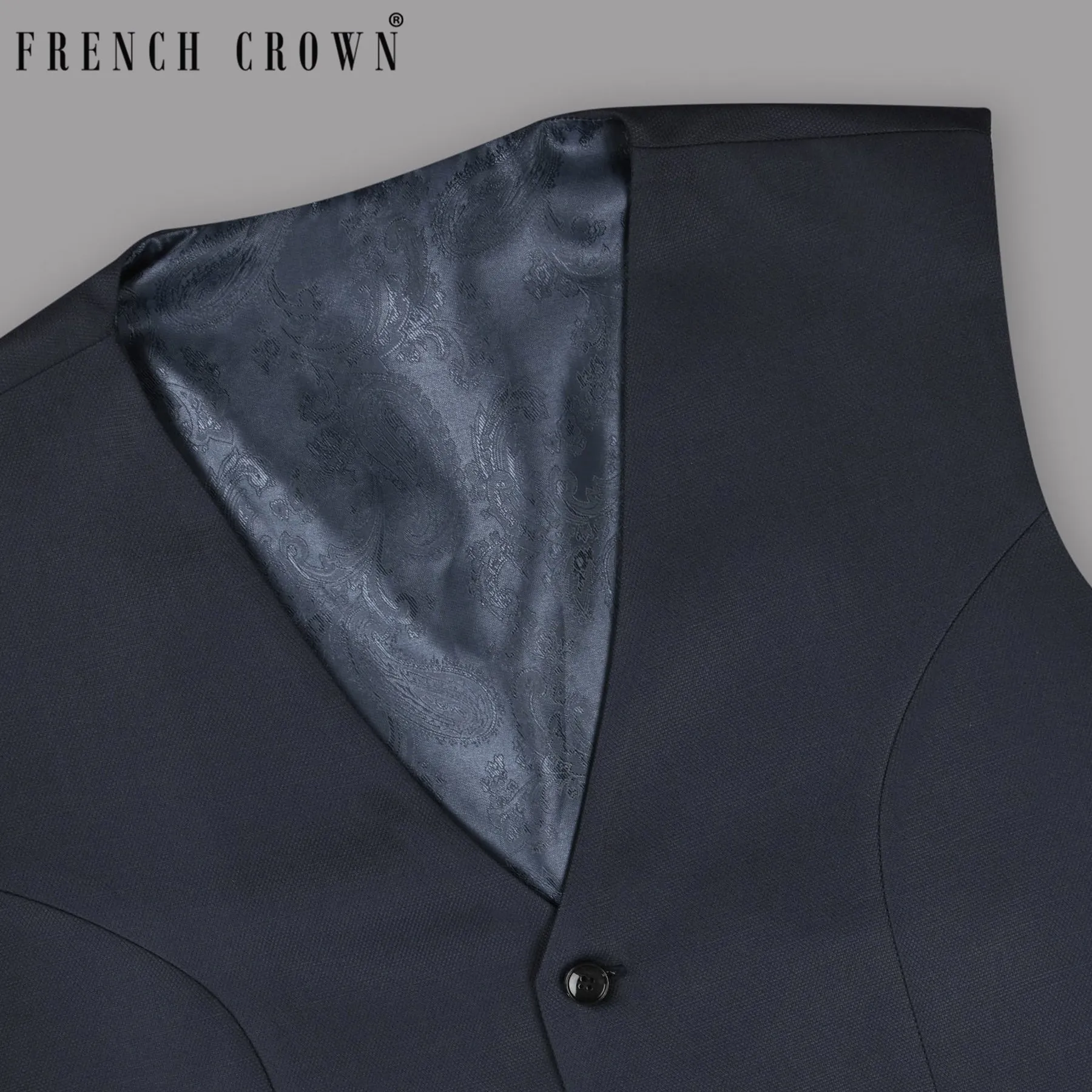 Royal Blue Wool Rich Waistcoat sold by French Crown