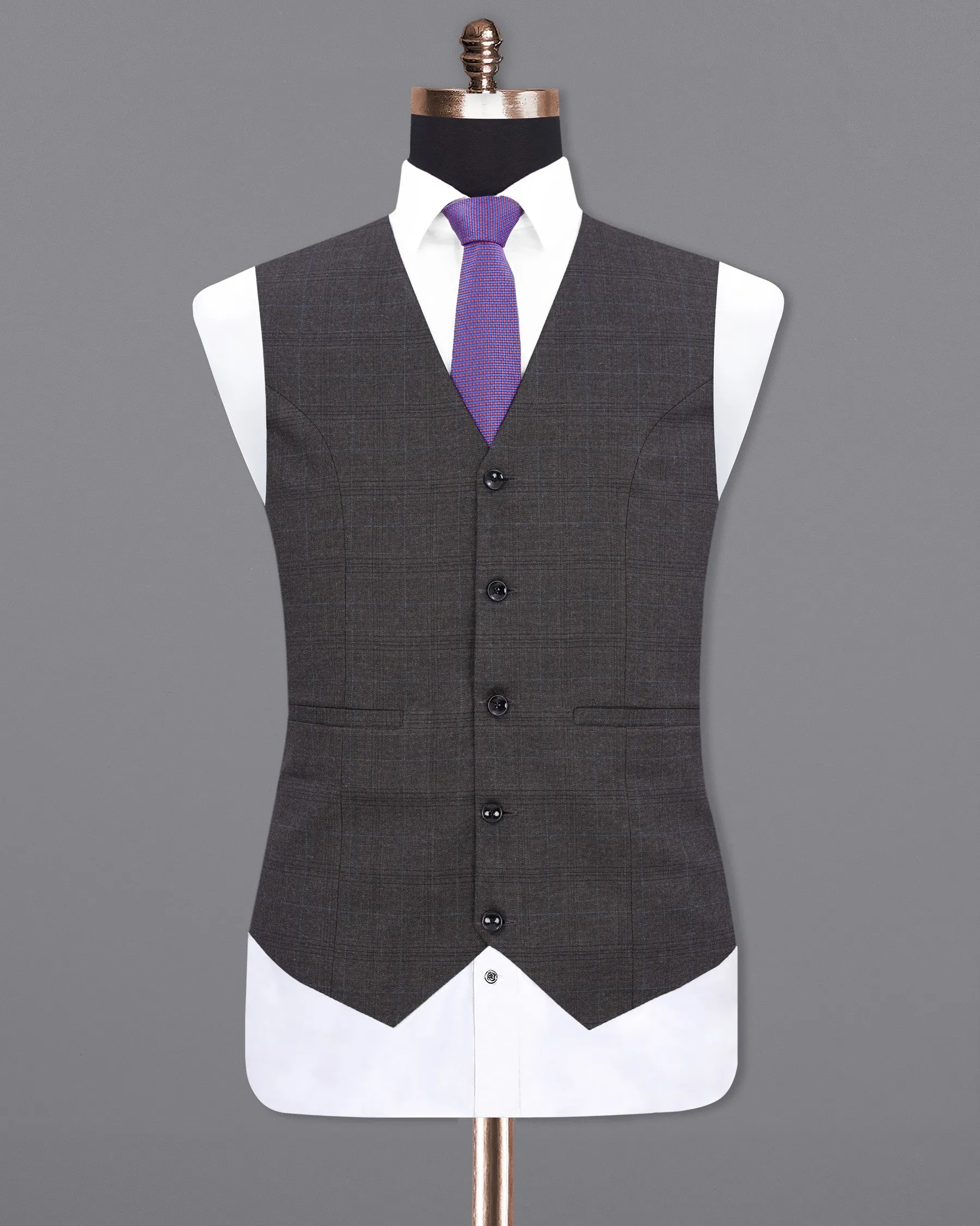 lridium with metallic Plaid Waistcoat sold by French Crown product image thumbnail 2