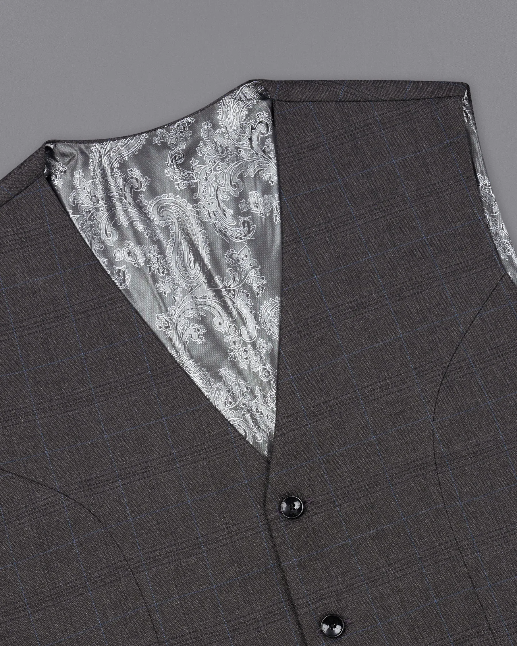 lridium with metallic Plaid Waistcoat sold by French Crown product image thumbnail 4