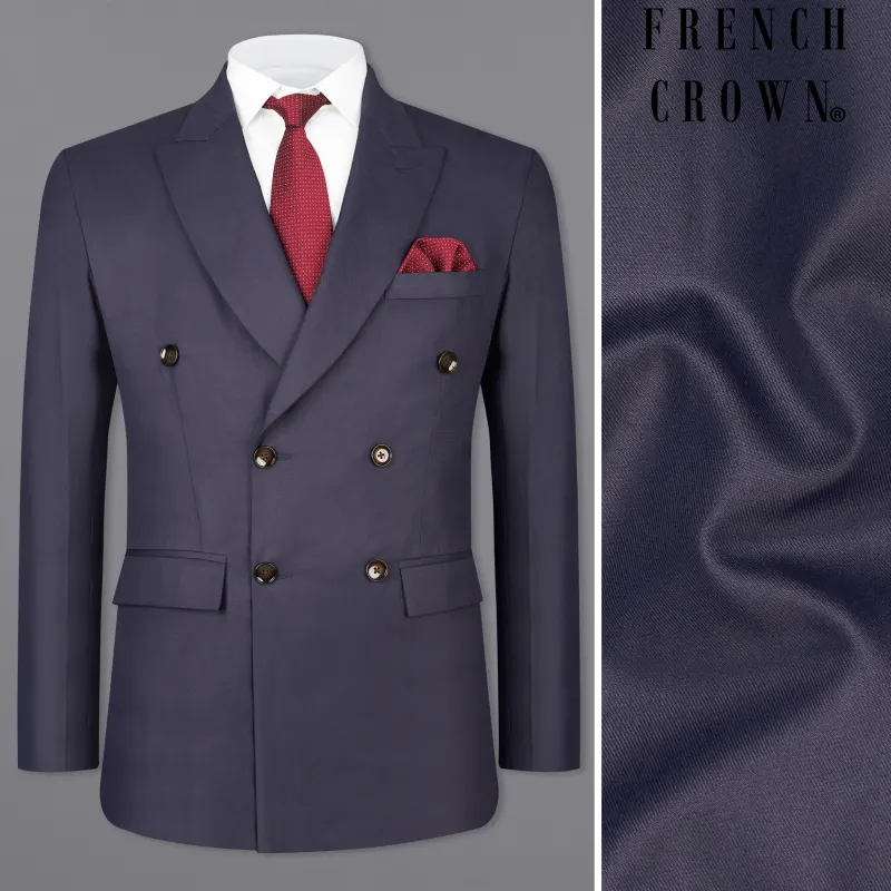 Gunmetal Blue Double Breasted Blazer sold by French Crown