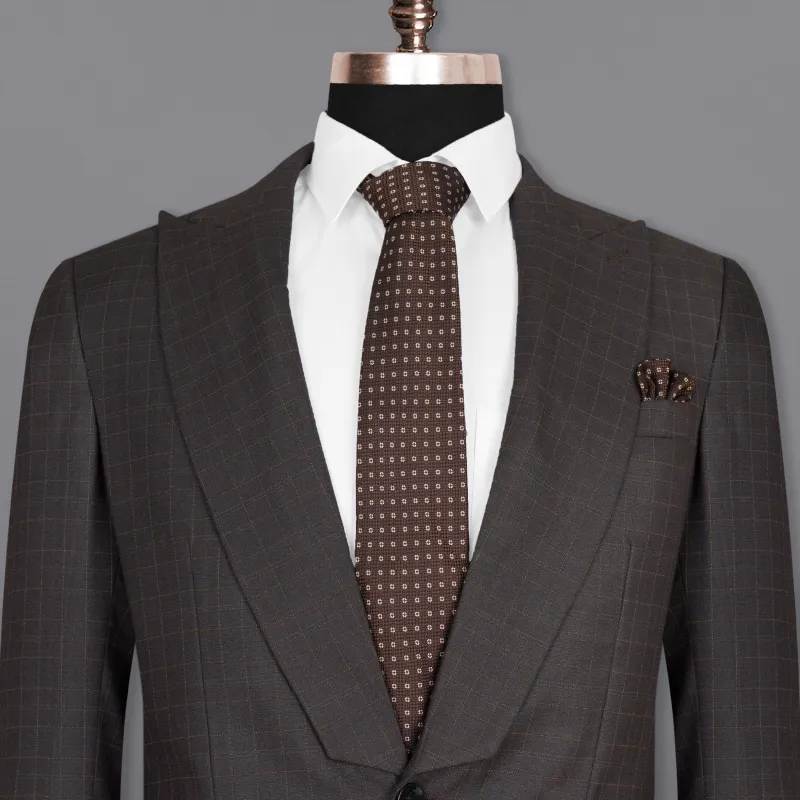 Brown Plaid Wool Rich Blazer sold by French Crown