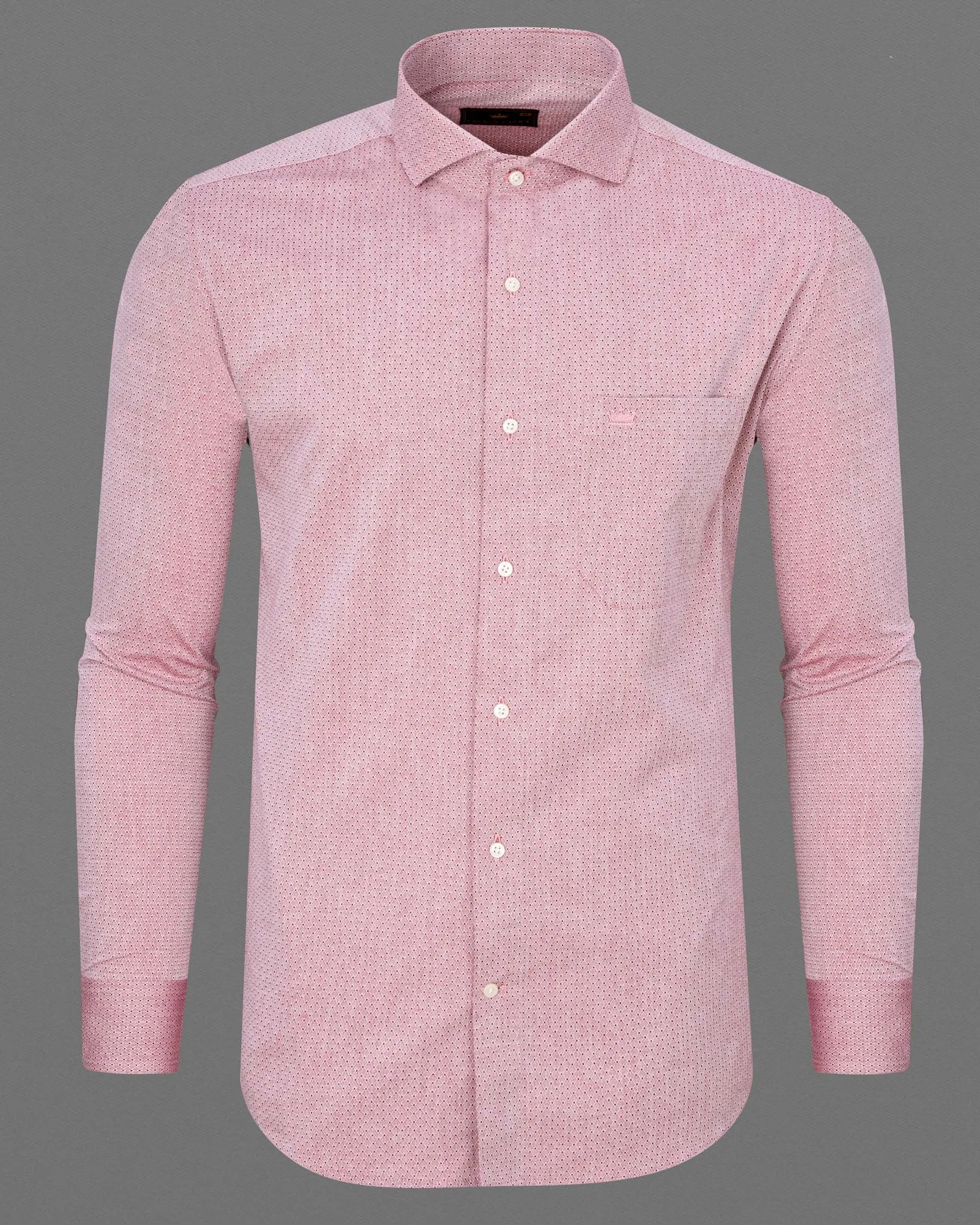 Blossom Red Dobby Textured Premium Giza Cotton Shirt sold by French Crown product image thumbnail 5