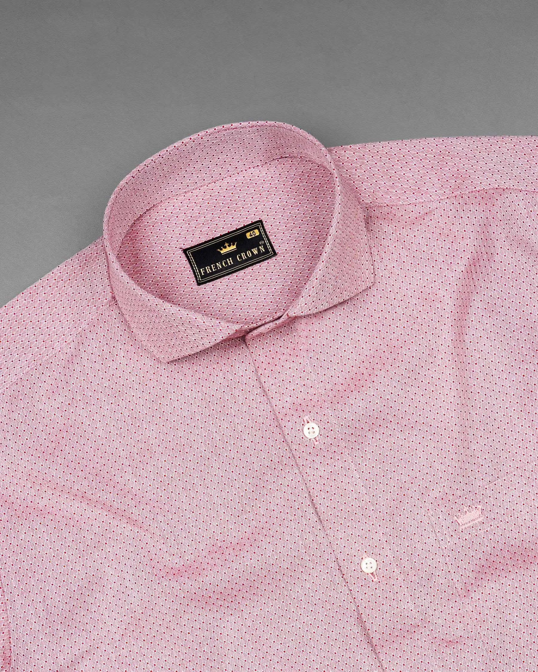 Blossom Red Dobby Textured Premium Giza Cotton Shirt sold by French Crown product image thumbnail 4