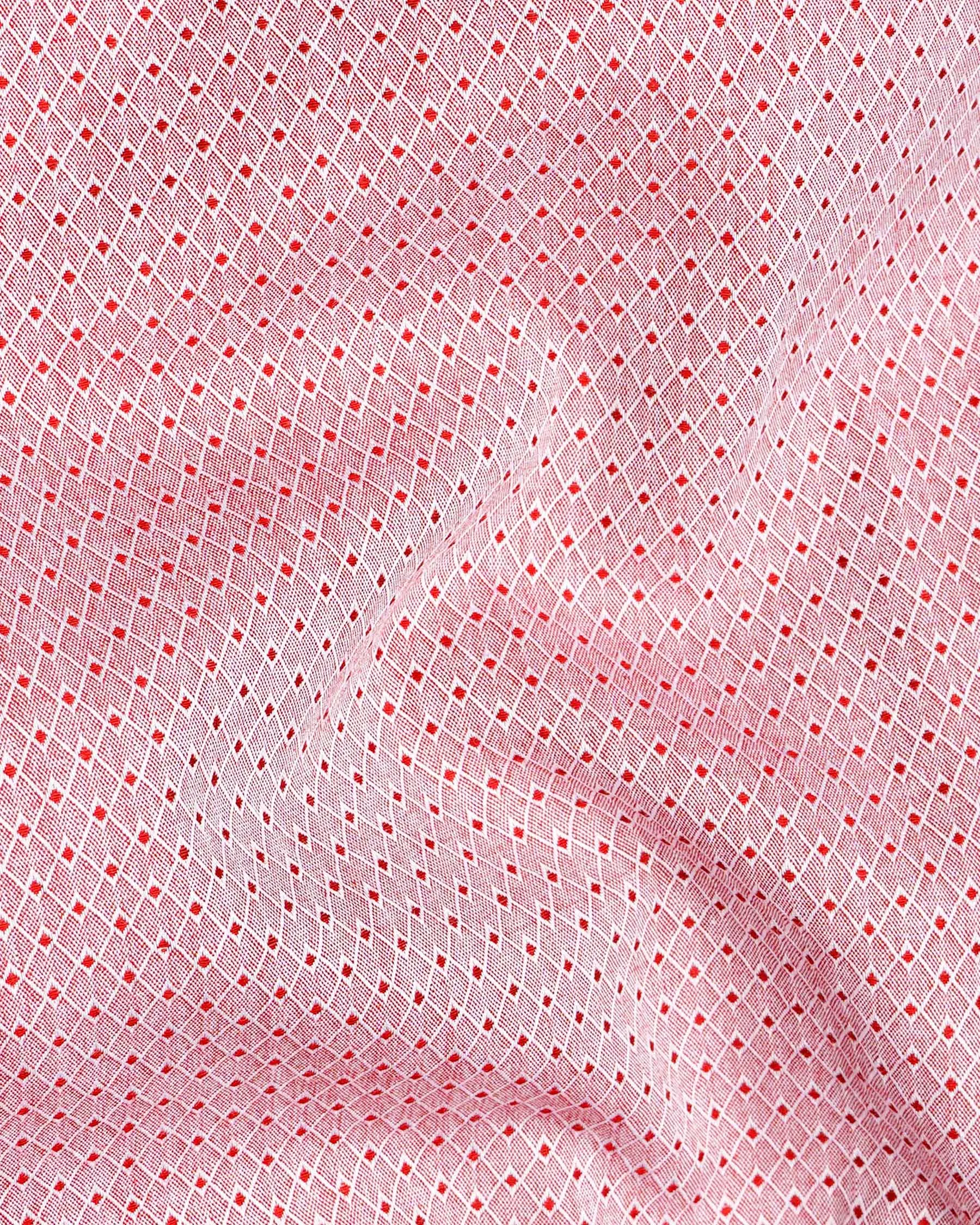 Blossom Red Dobby Textured Premium Giza Cotton Shirt sold by French Crown product image thumbnail 2