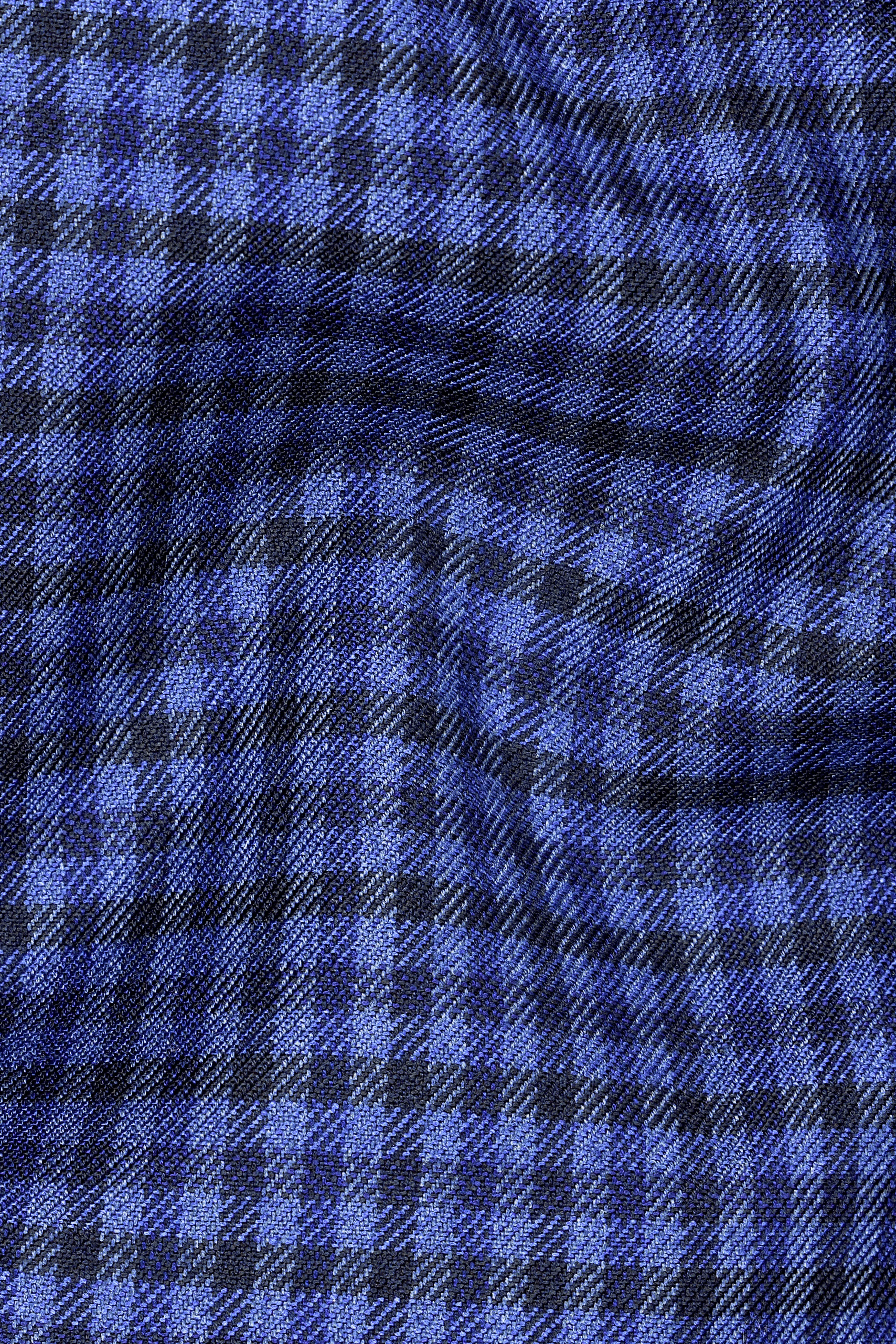 Victoria Blue Gingham Checkered Nehru Jacket sold by French Crown product image thumbnail 3