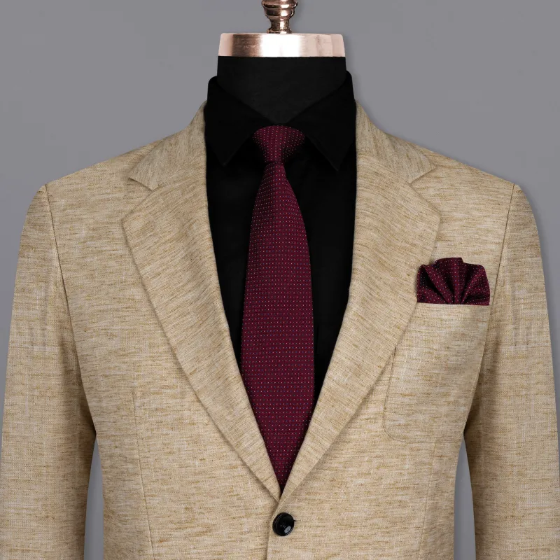 Sandrift Brown Luxurious Linen Sports Blazer sold by French Crown