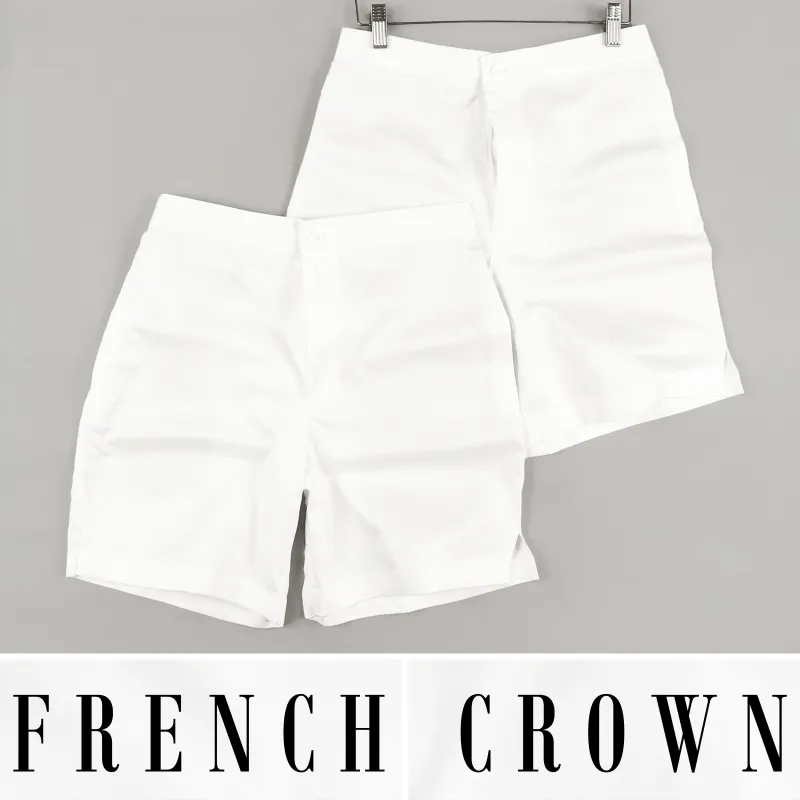 Two Bright White Super soft Premium Cotton Shorts sold by French Crown