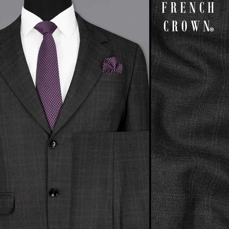 Nero Grey Subtle Plaid Single-Breasted Suit sold by French Crown