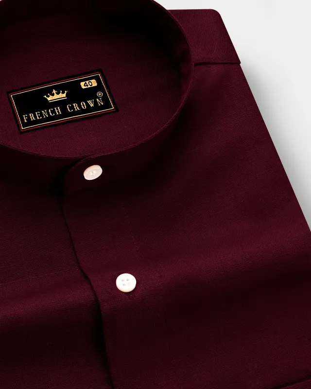 Cocoa Bean Luxurious Linen Shirt made by French Crown