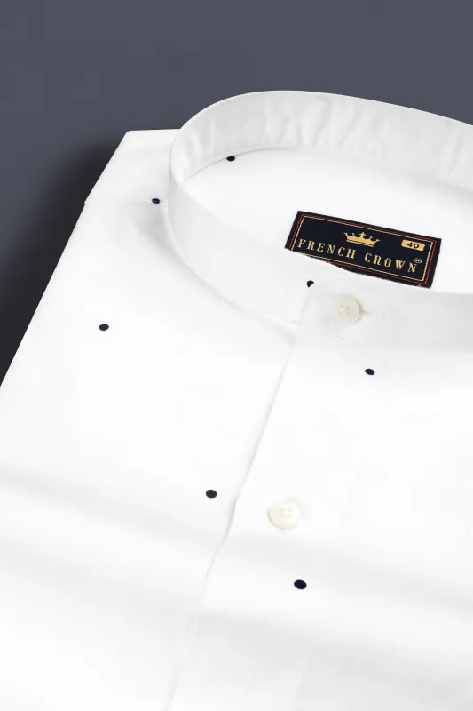Bright White Dots Printed Super Soft Premium Cotton Shirt sold by French Crown
