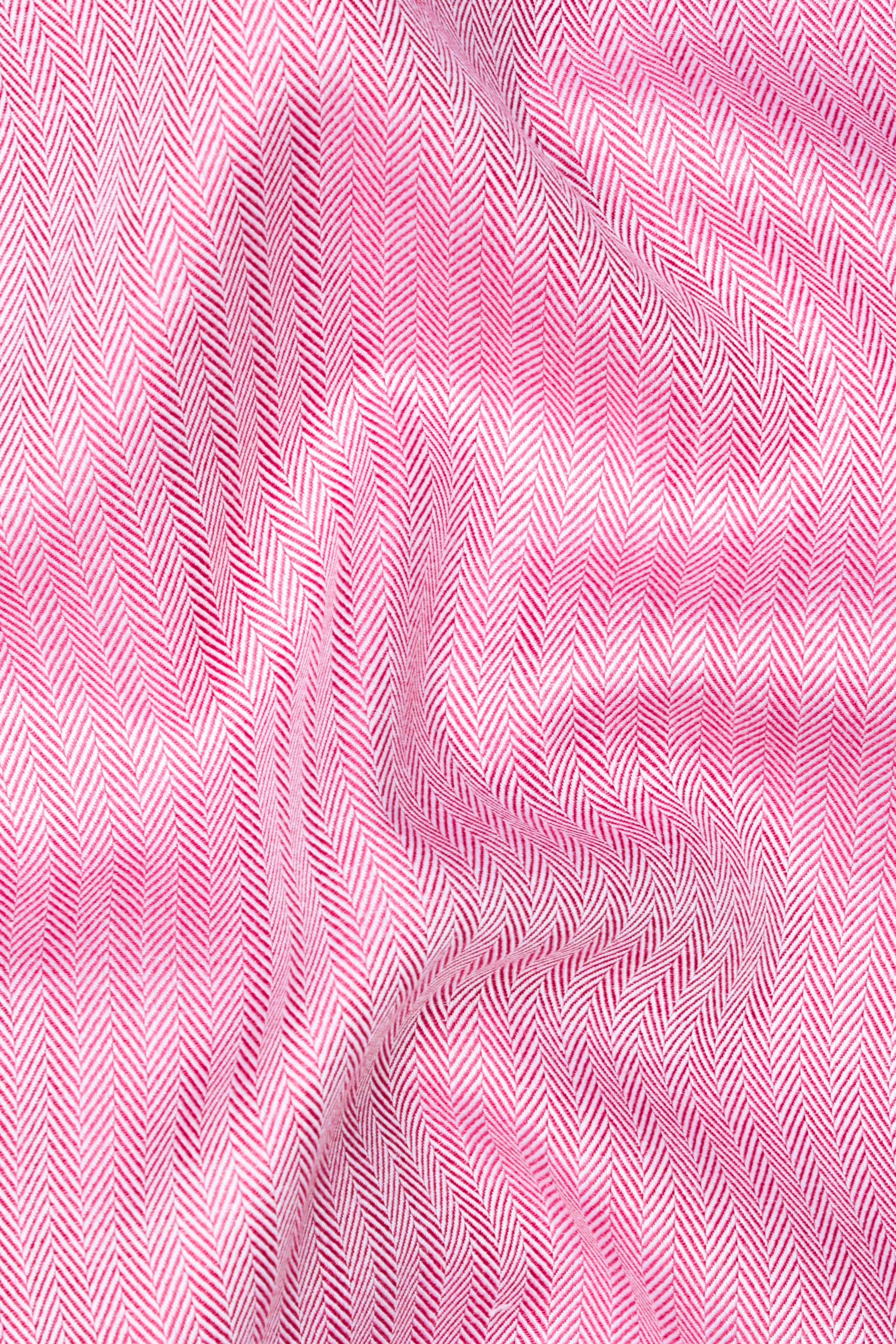 Carissma Pink Herringbone Premium Cotton Shirt sold by French Crown product image thumbnail 2