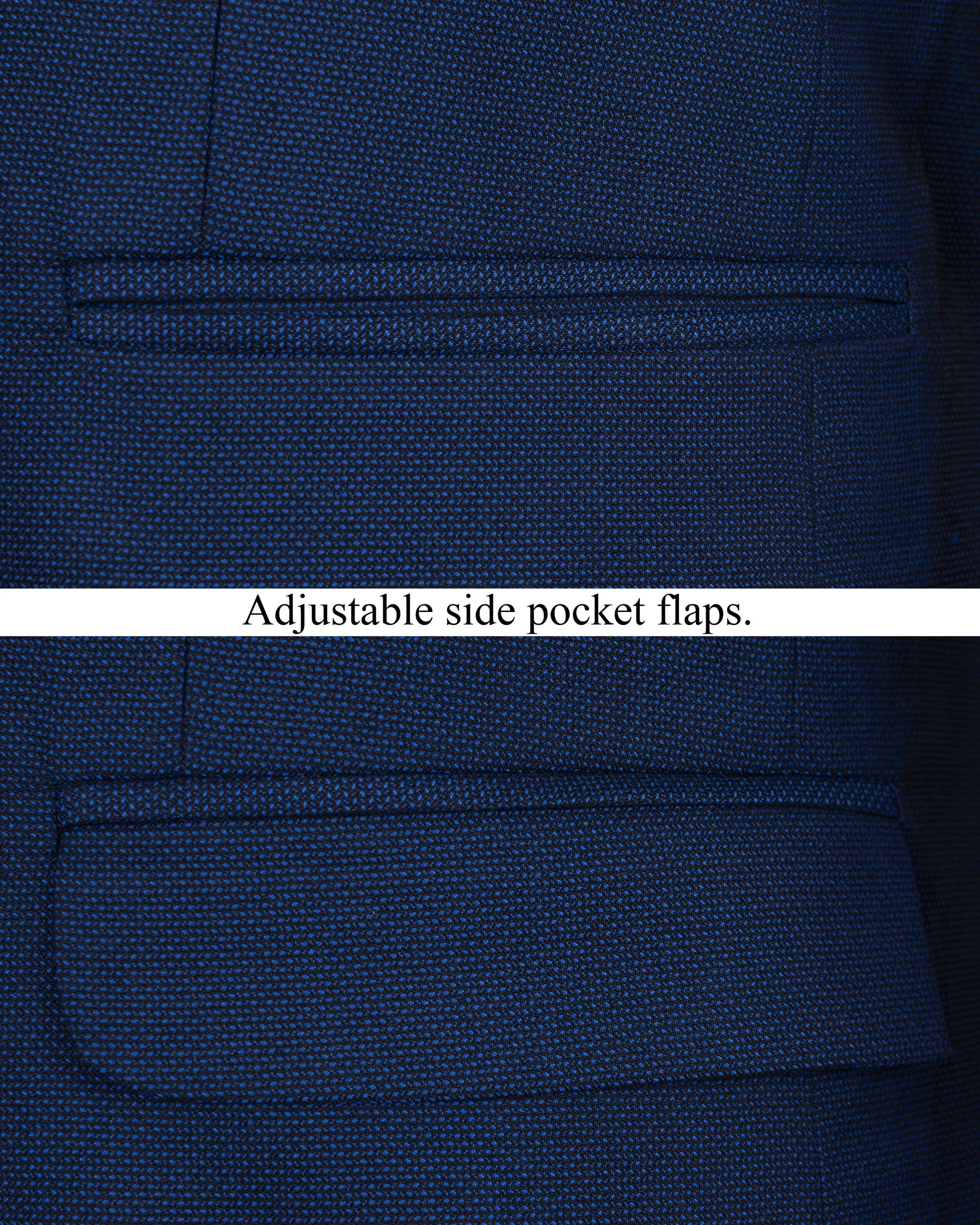 Royal Blue Cross Placket Bandhgala Wool rich Blazer sold by French Crown product image thumbnail 5