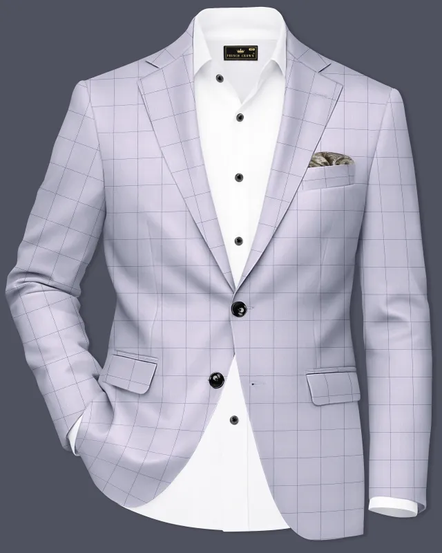 Regent Gray Windowpane Single Breasted Blazer sold by French Crown