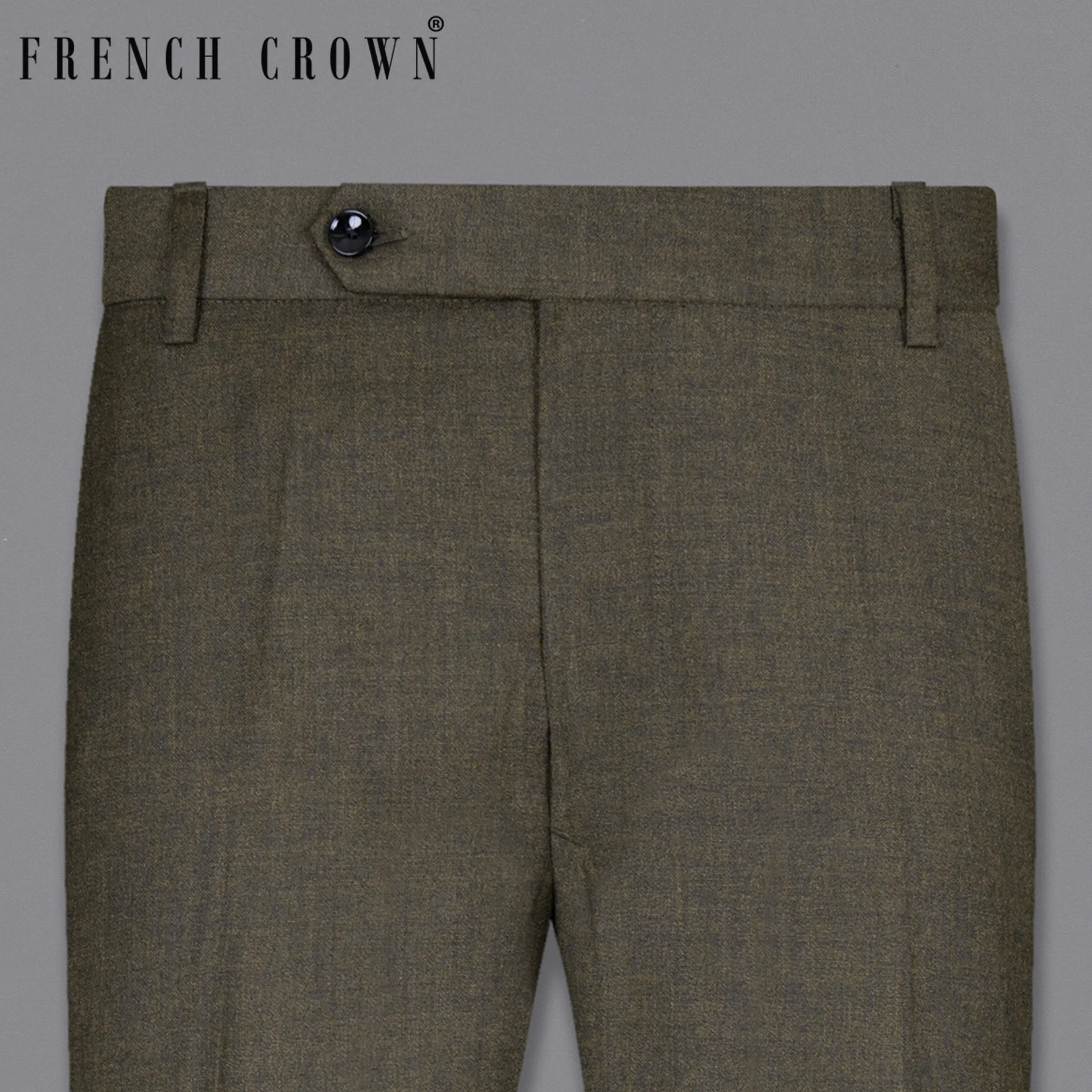 Merlin Green Wool Rich Pant sold by French Crown