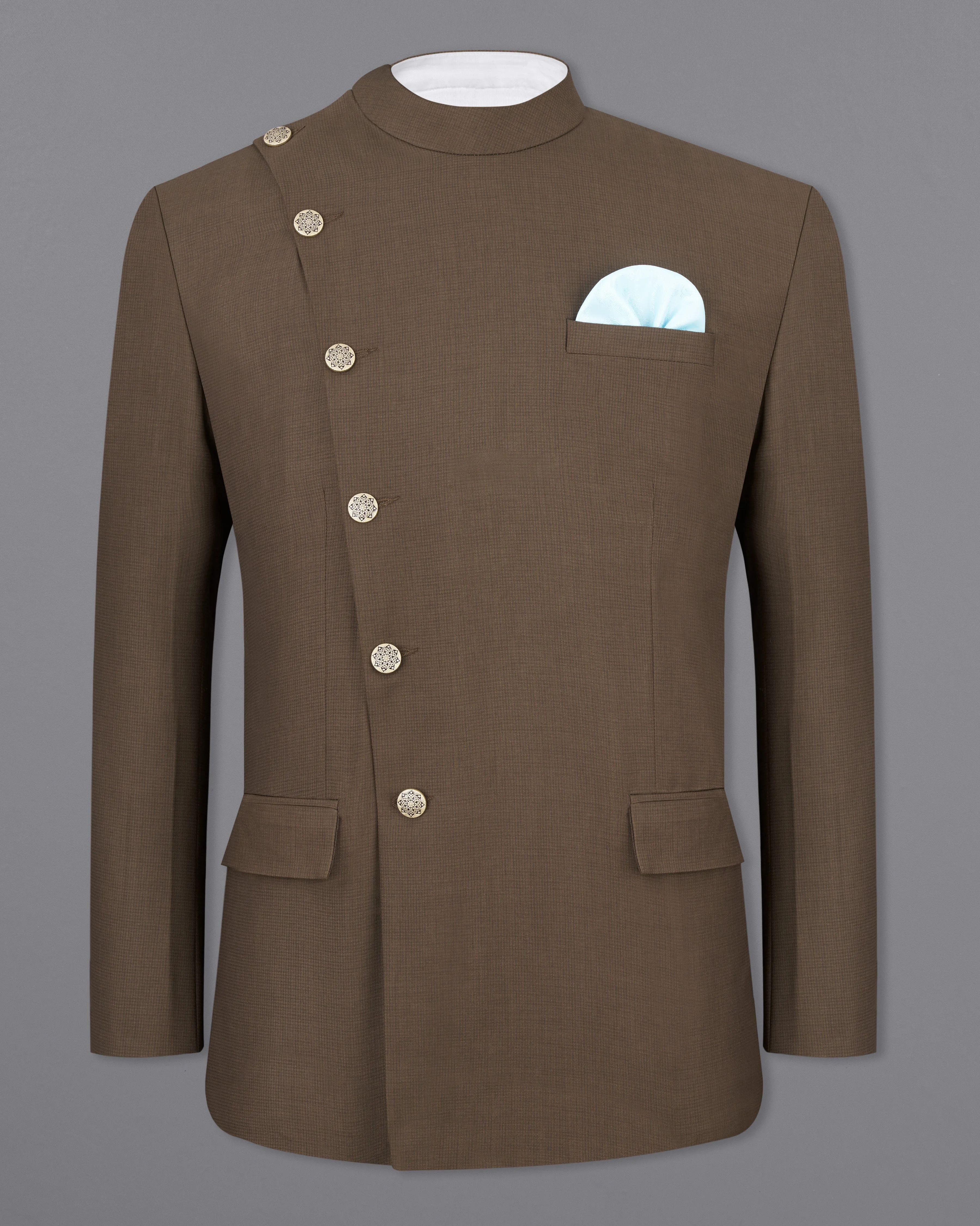 Judge Brown Cross Placket Bandhgala Blazer sold by French Crown product image thumbnail 2