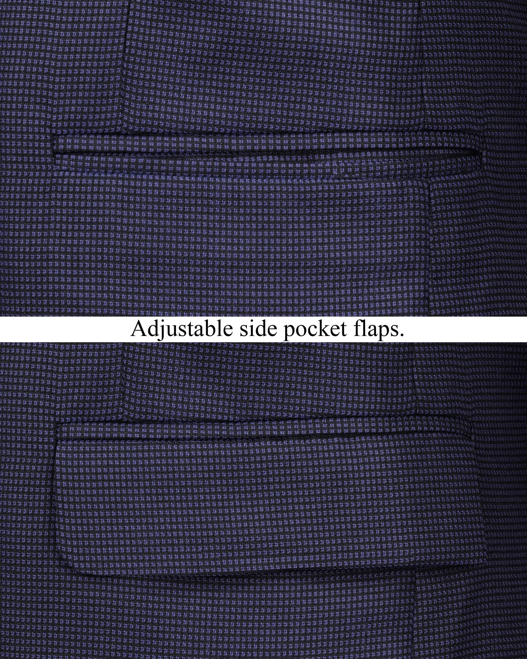 Ebony Clay Blue Cross Placket Bandhgala Blazer sold by French Crown product image thumbnail 5