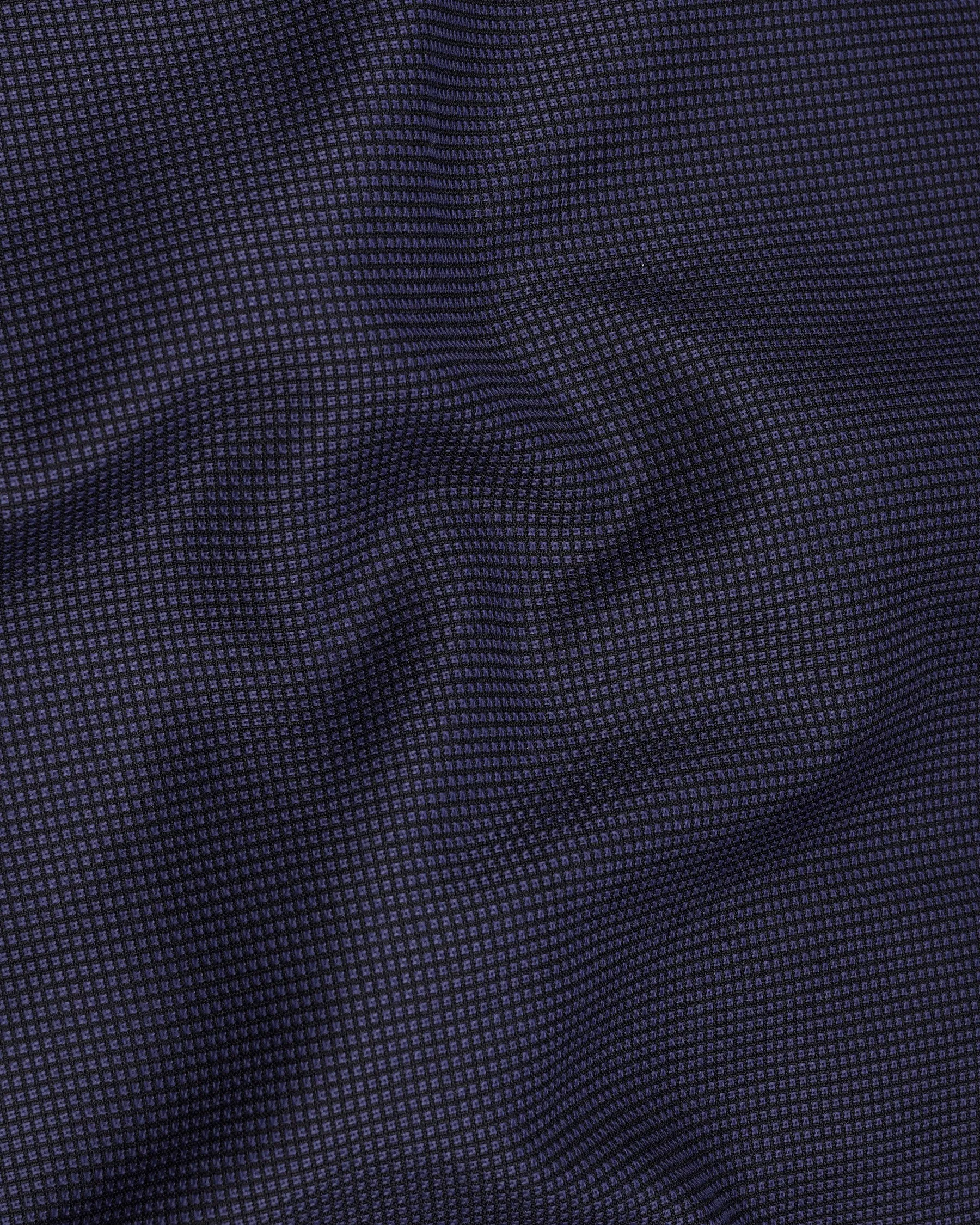 Ebony Clay Blue Cross Placket Bandhgala Blazer sold by French Crown product image thumbnail 3