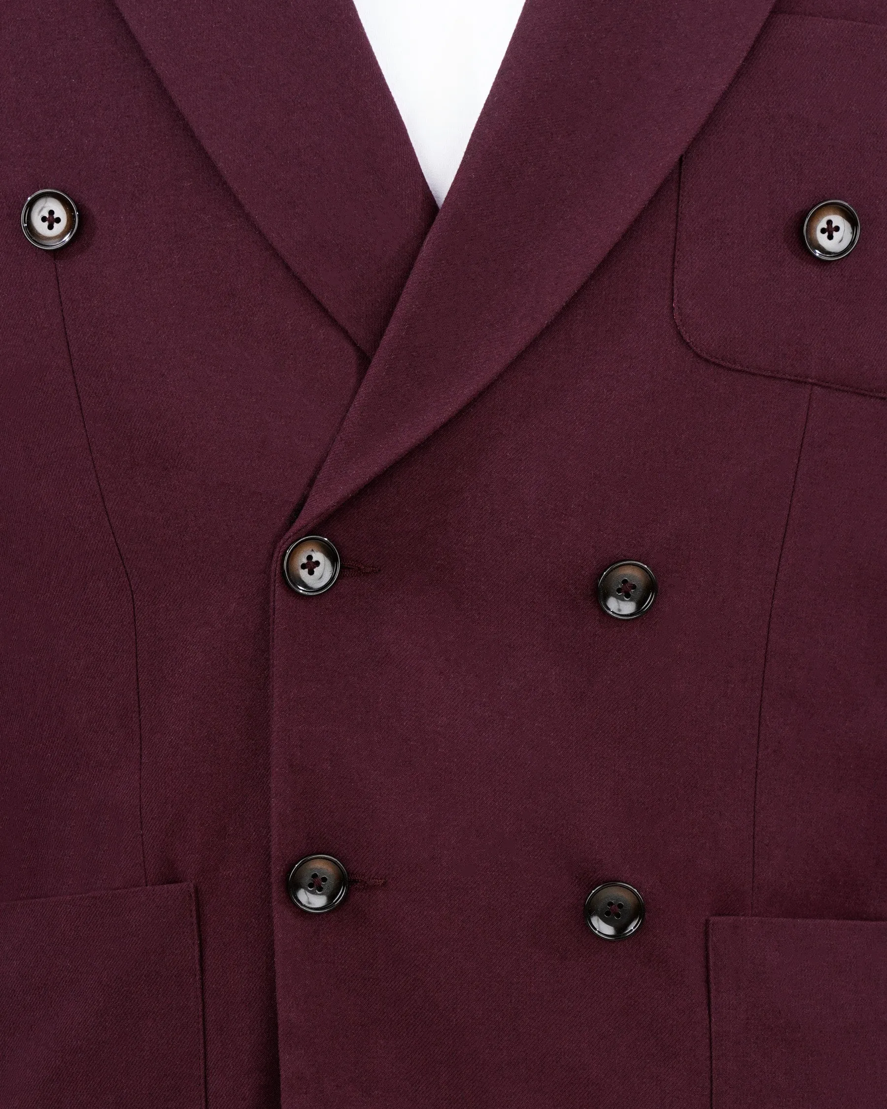 Wine Berry Wool Rich Double Breasted Sports Suit sold by French Crown product image thumbnail 5