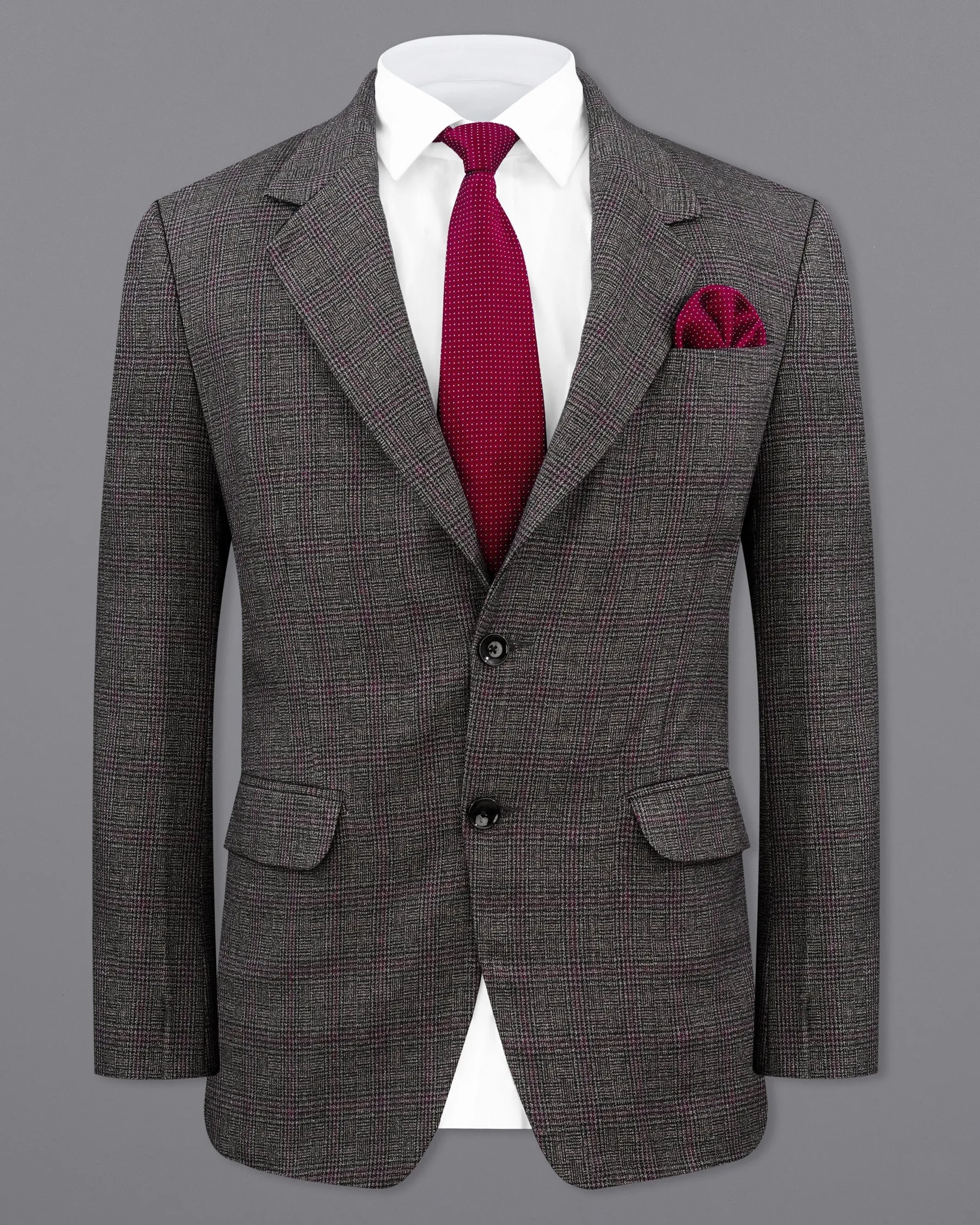 Fedora Sliver Plaid Wool Rich Blazer sold by French Crown product image thumbnail 2