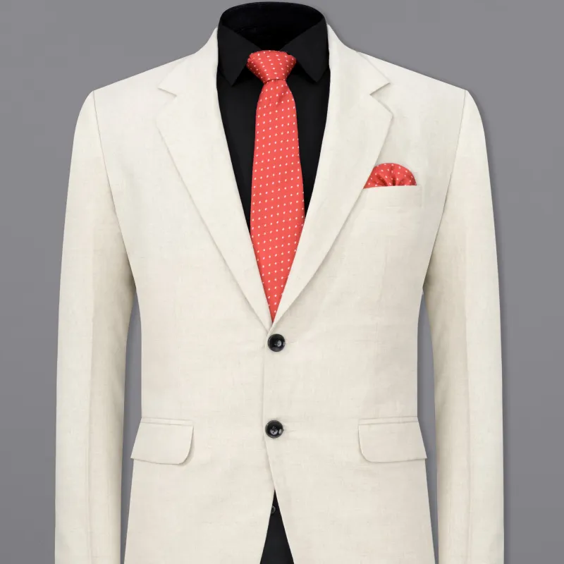 Coral Reef Cream Luxurious Linen Blazer sold by French Crown