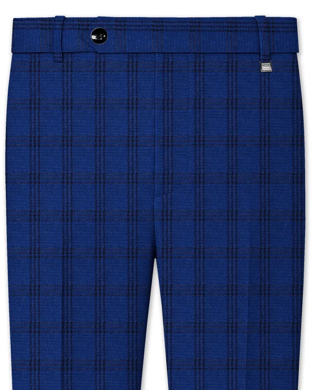 Cloud Burst Blue With Black Plaid Pant sold by French Crown