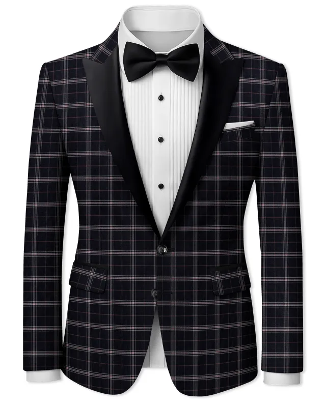Mind Shaft Black Plaid Woolrich Tuxedo Blazer sold by French Crown