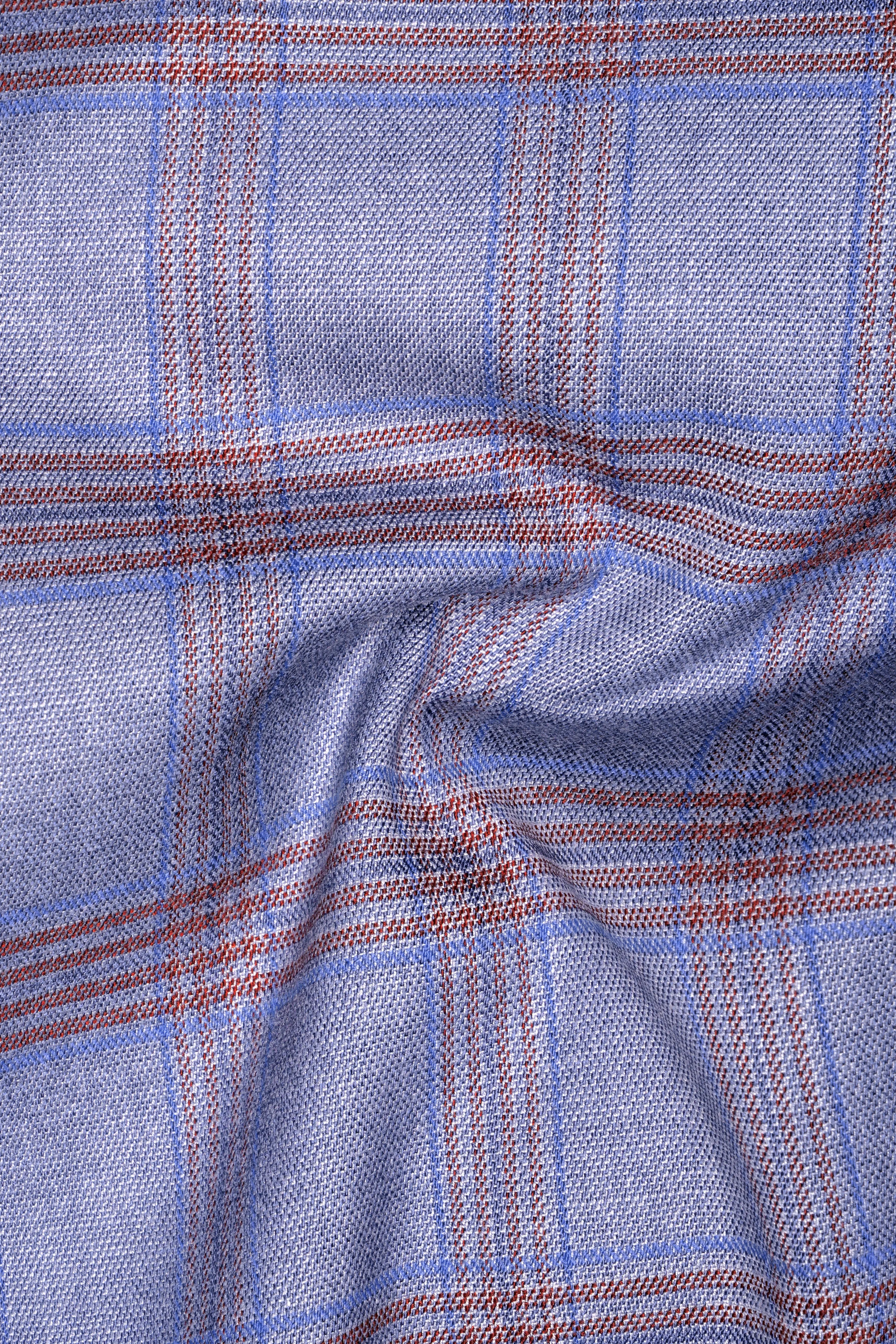 Manatee Grey Super fine Plaid Premium Cotton Blazer sold by French Crown product image thumbnail 3