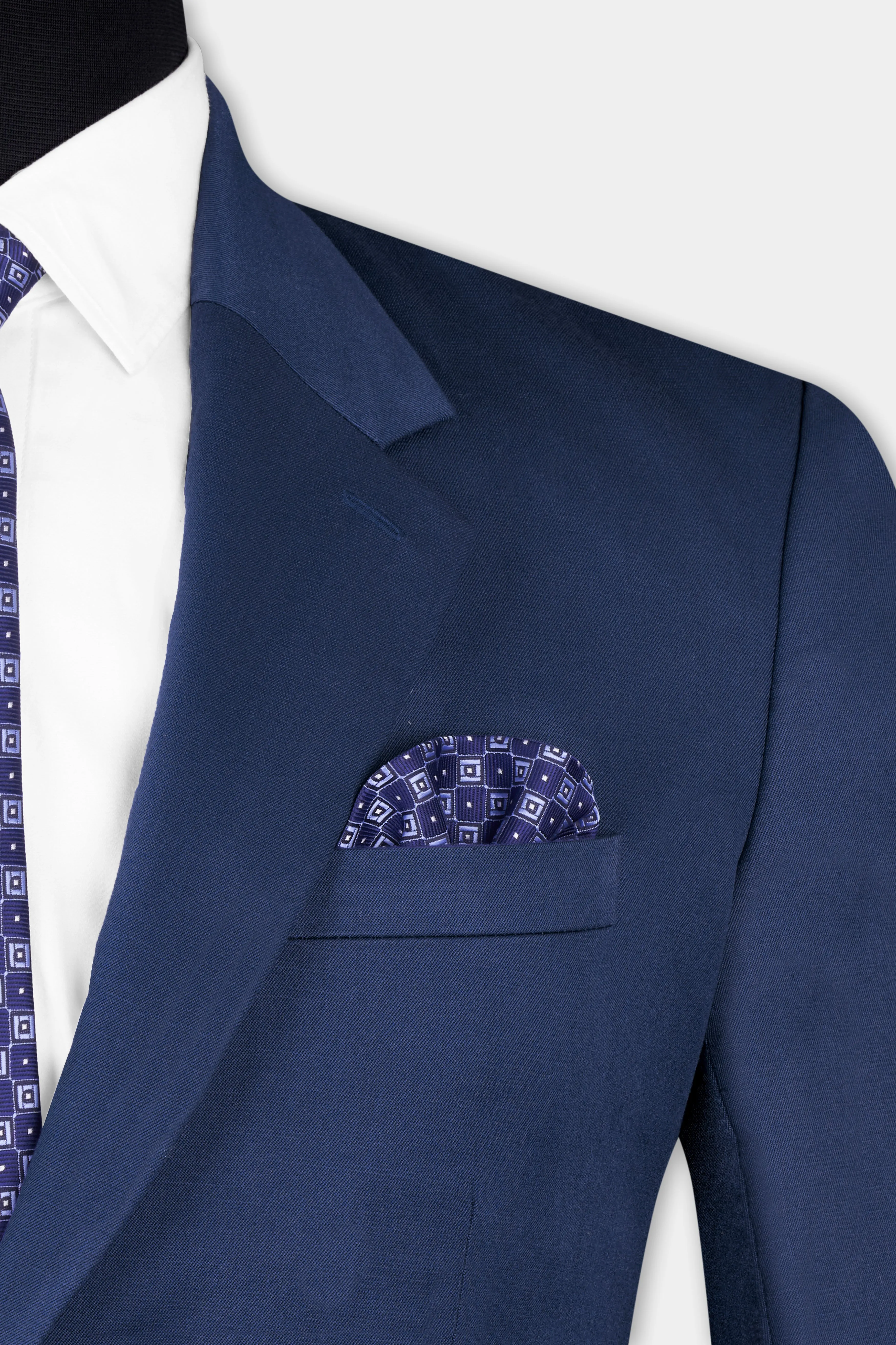 Rhino Blue Stretchable Single-Breasted traveler Blazer sold by French Crown product image thumbnail 5