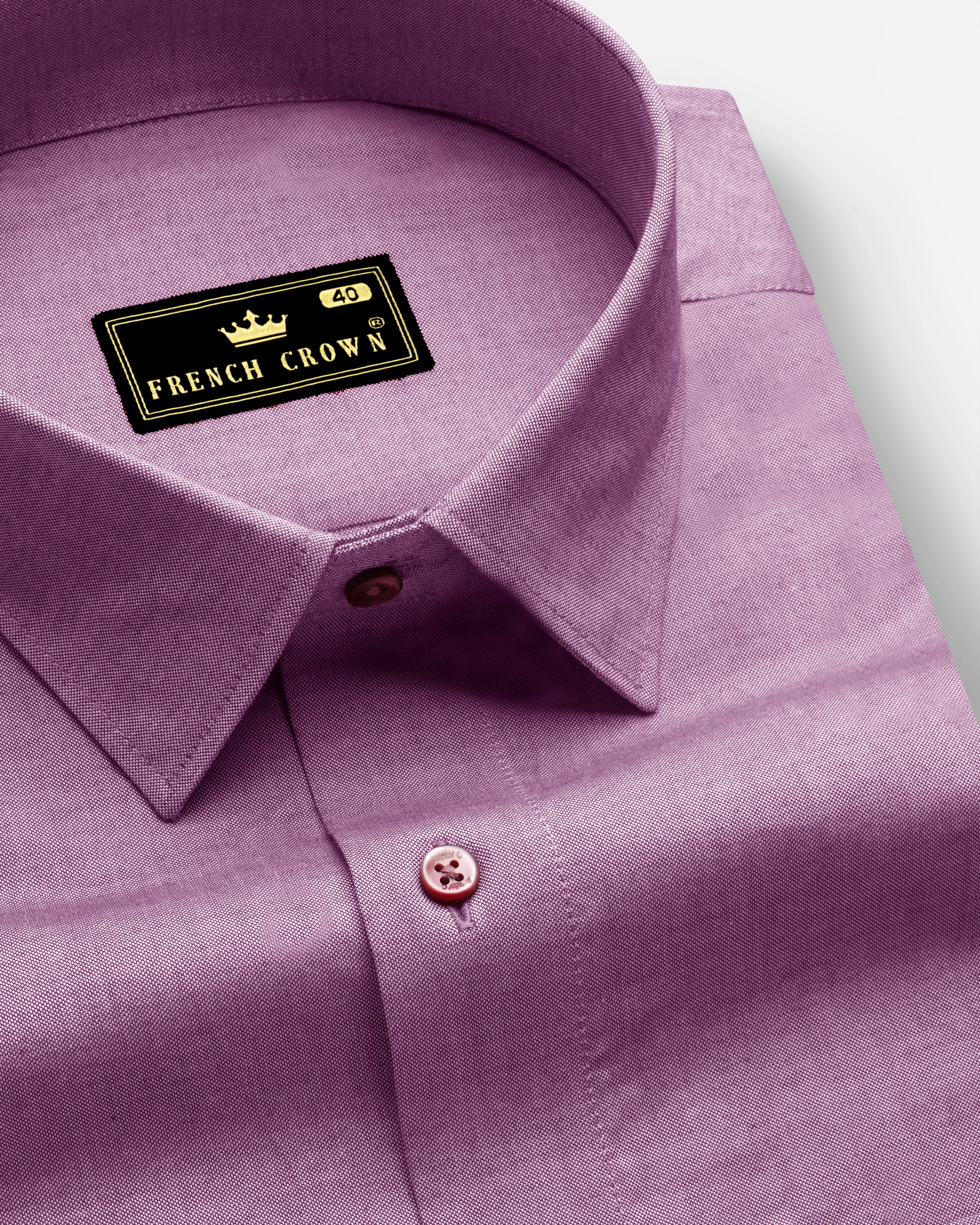 Opera Mauve Pink Chambray Textured Premium Cotton Shirt sold by French Crown