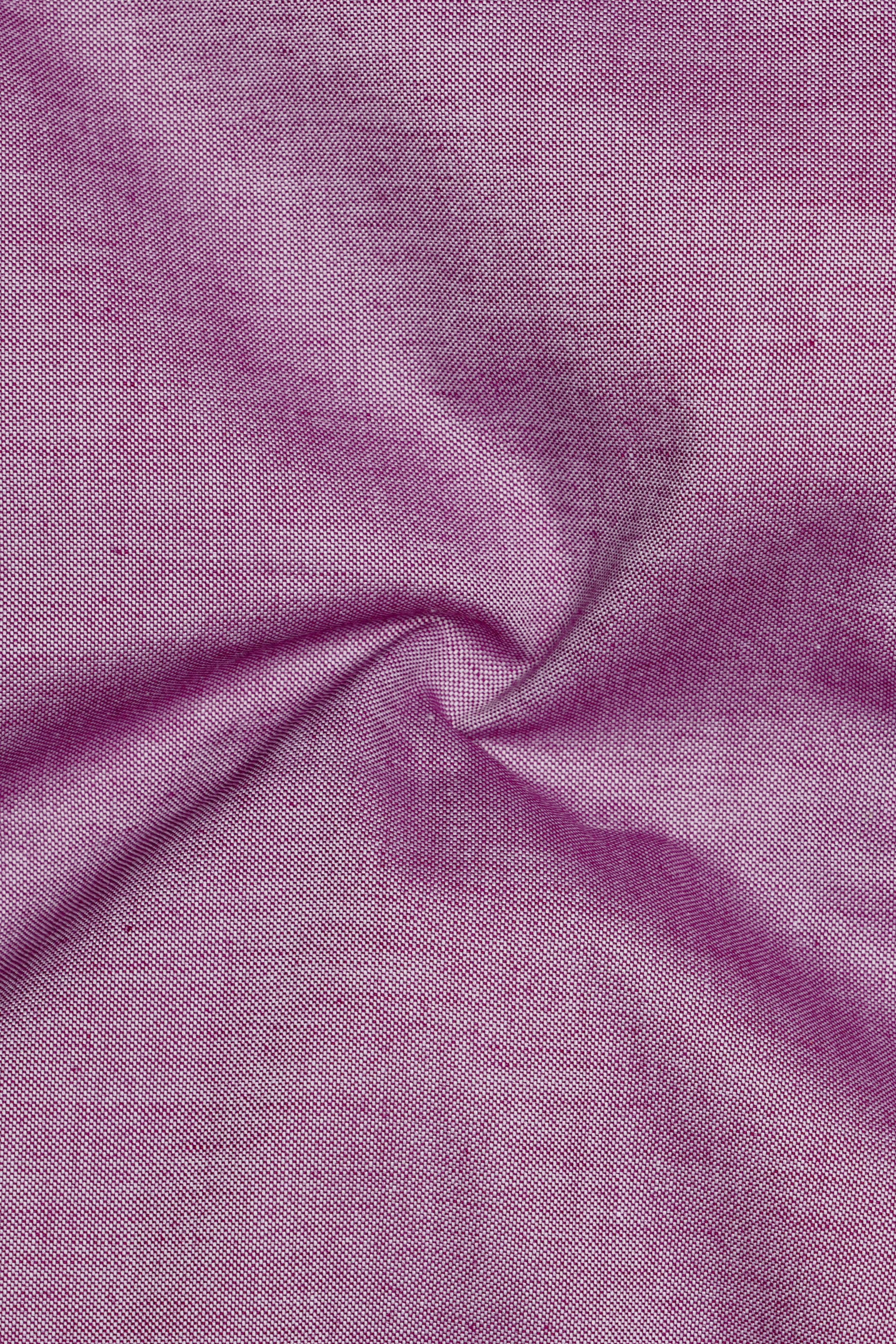 Opera Mauve Pink Chambray Textured Premium Cotton Shirt sold by French Crown product image thumbnail 3