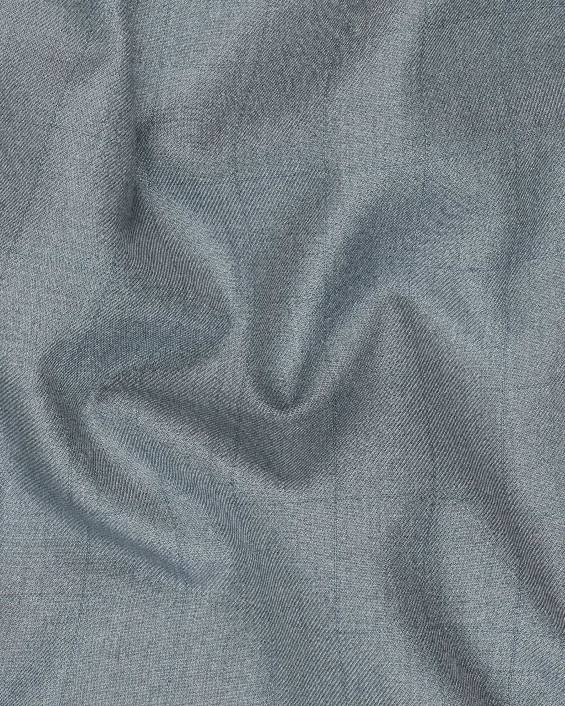 Light Grey Subtle Windowpane Wool Rich Double Breasted Blazer sold by French Crown product image thumbnail 3