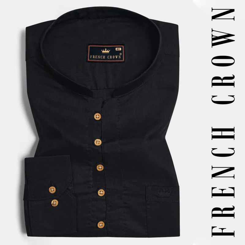 Jade Black Premium Cotton Kurta Shirt sold by French Crown