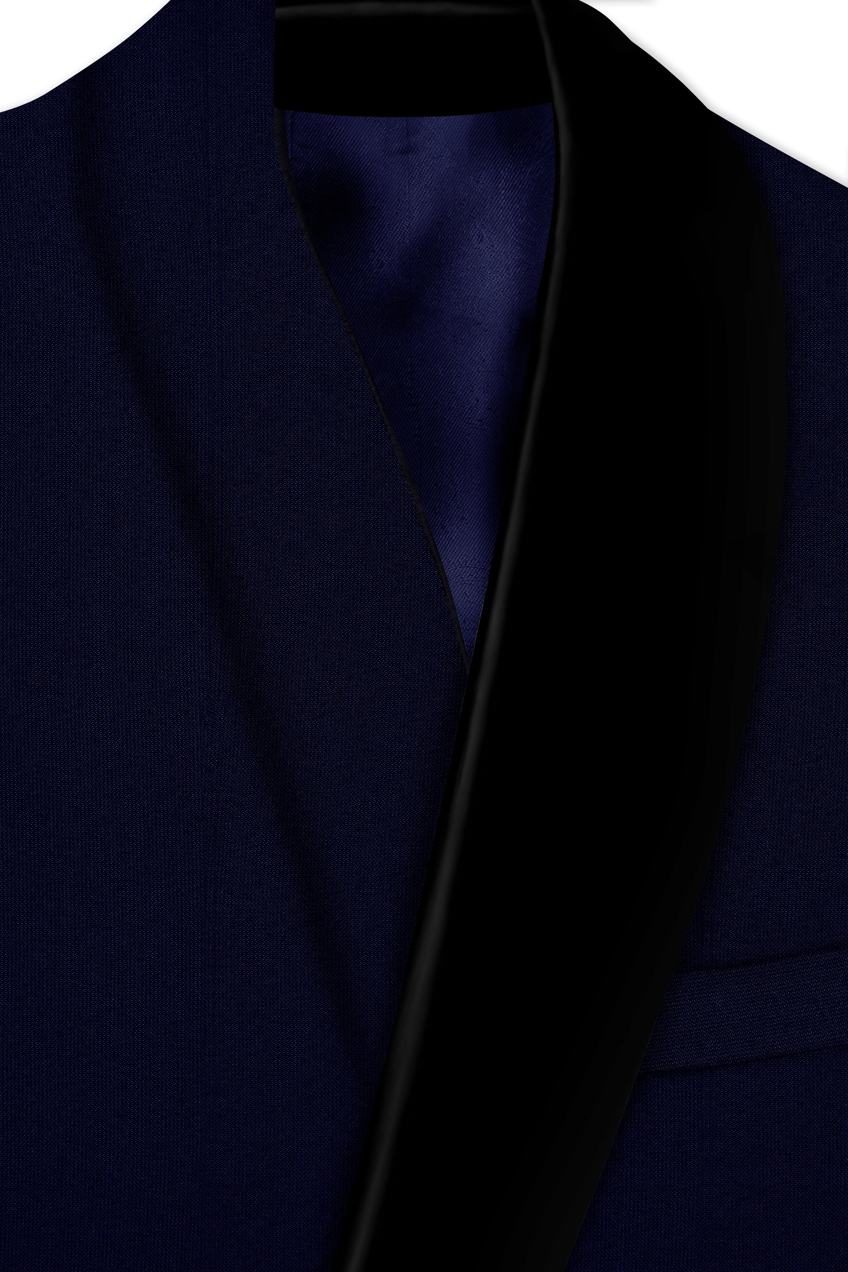 Gunmetal Blue with Black Lapel Tuxedo Blazer sold by French Crown product image thumbnail 4