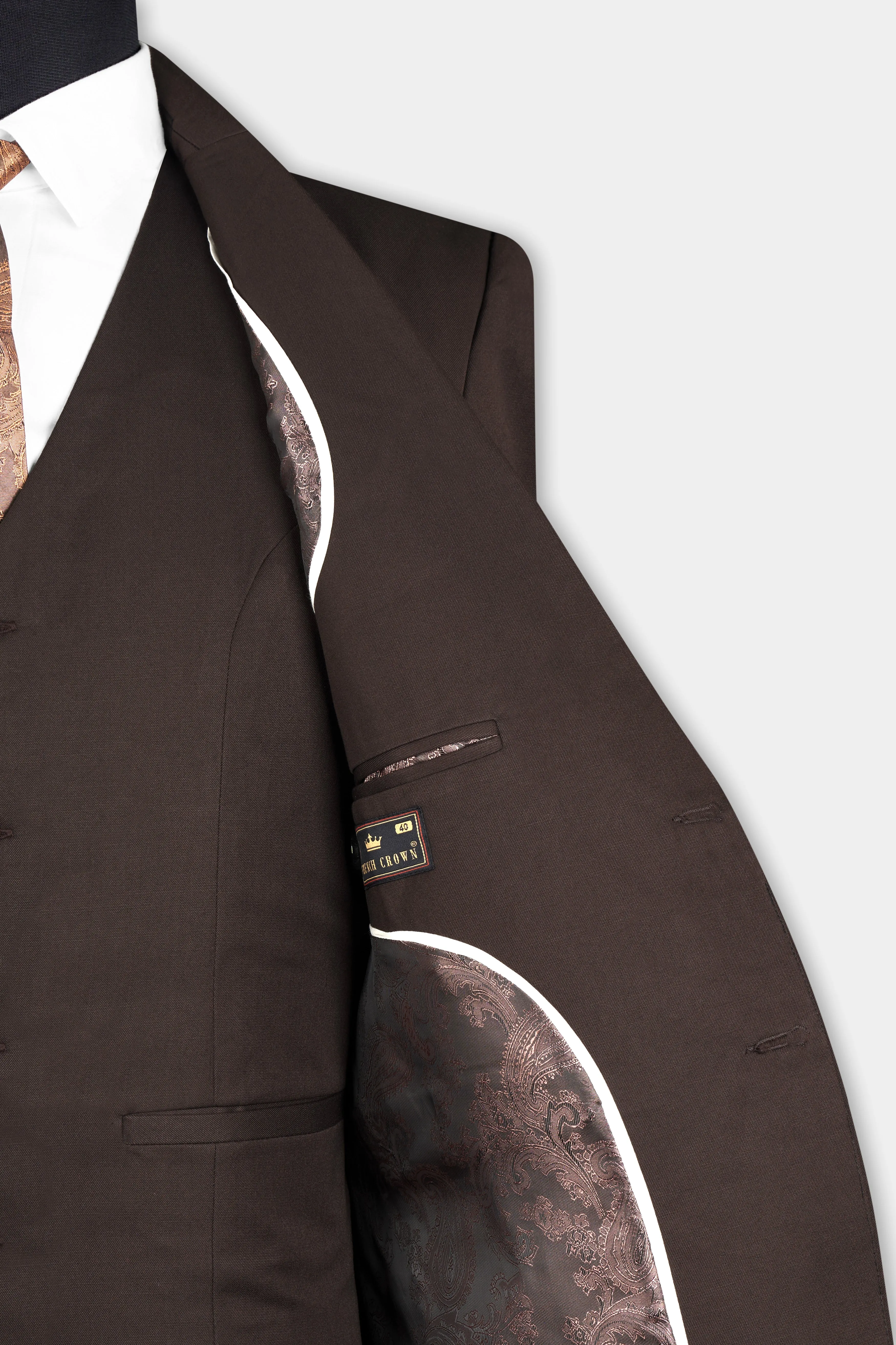 Woody Dark Brown Single Breasted Blazer sold by French Crown product image thumbnail 5