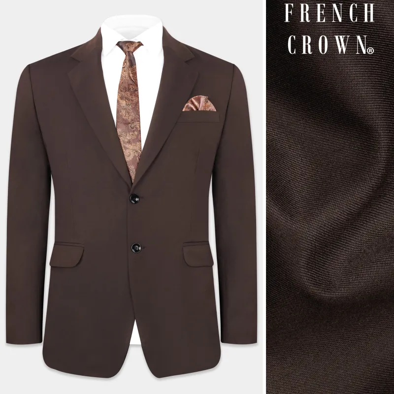 Woody Dark Brown Single Breasted Blazer sold by French Crown