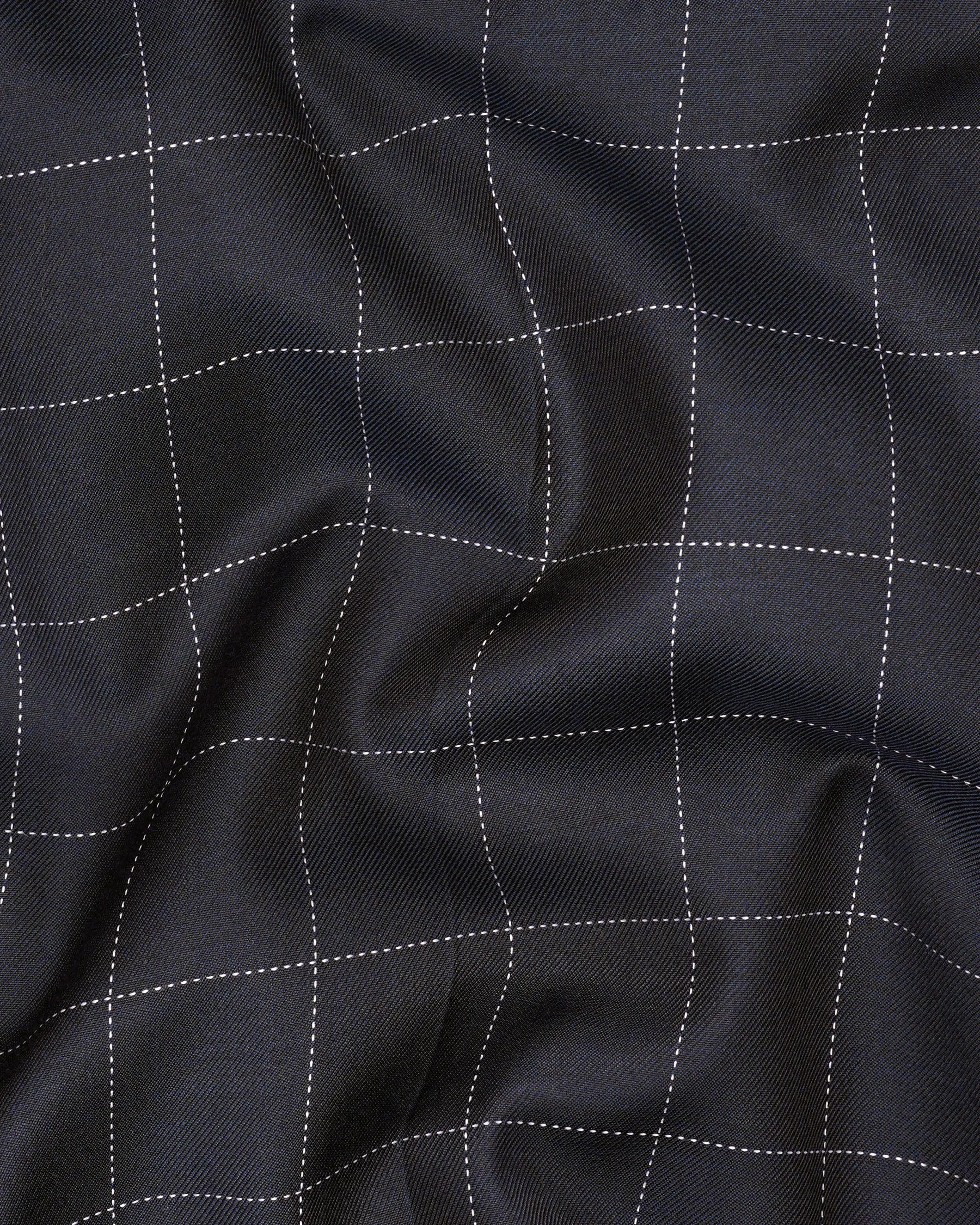 Thunder Blue Solid Waistcoat sold by French Crown product image thumbnail 3