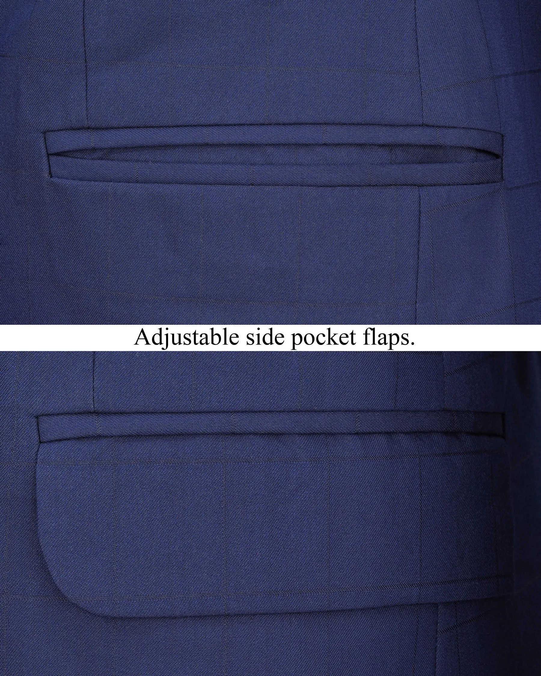 Rhino Blue Cross Placket Bandhgala Blazer sold by French Crown product image thumbnail 5