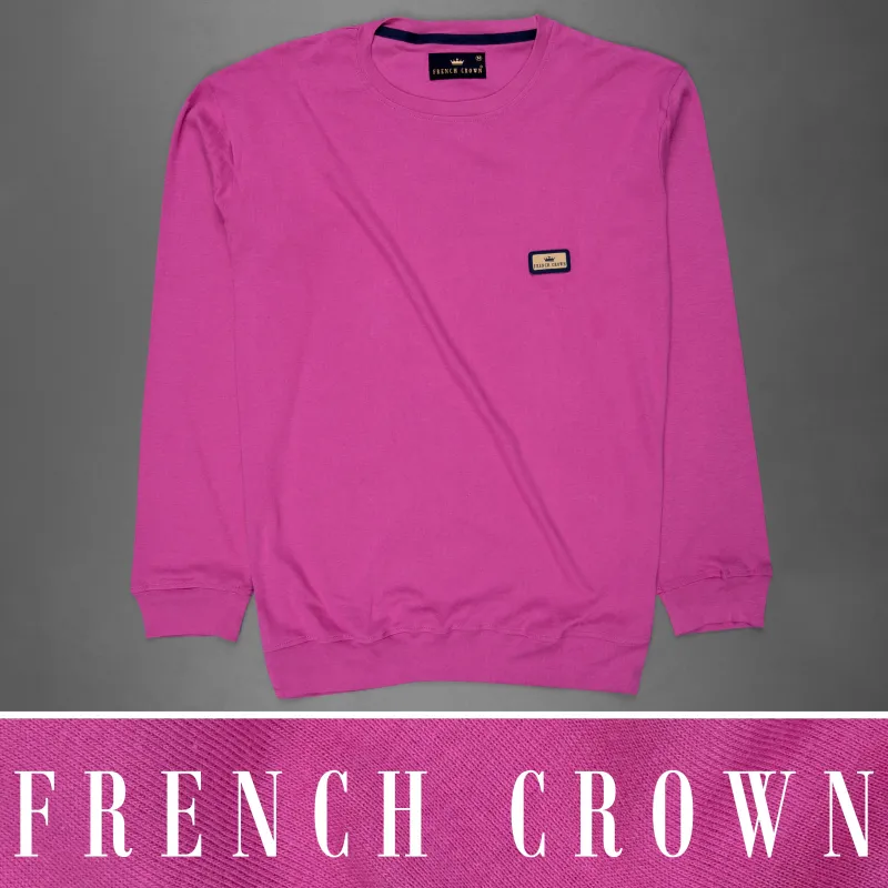 Mulberry Pink Full Sleeve Super Soft Premium Cotton Sweatshirt sold by French Crown