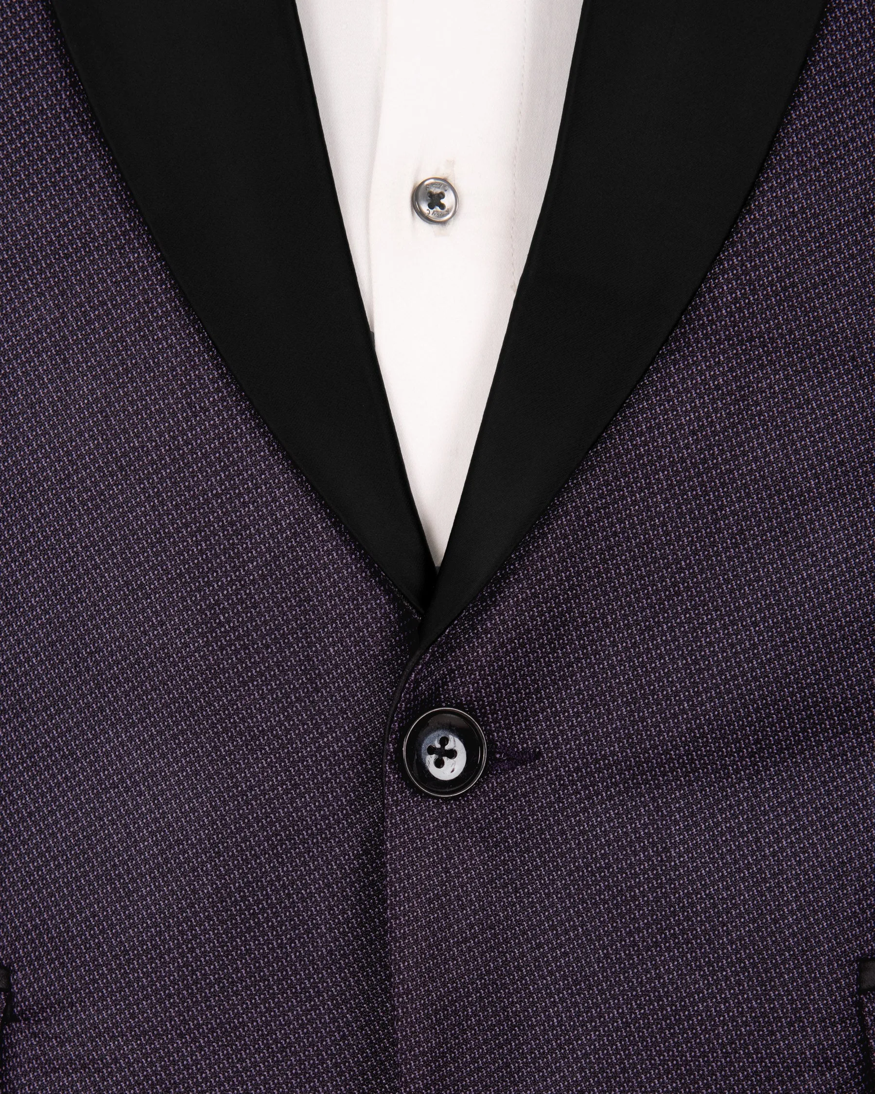 Martinique Violet Subtle Checked Woolrich Tuxedo Blazer sold by French Crown product image thumbnail 4