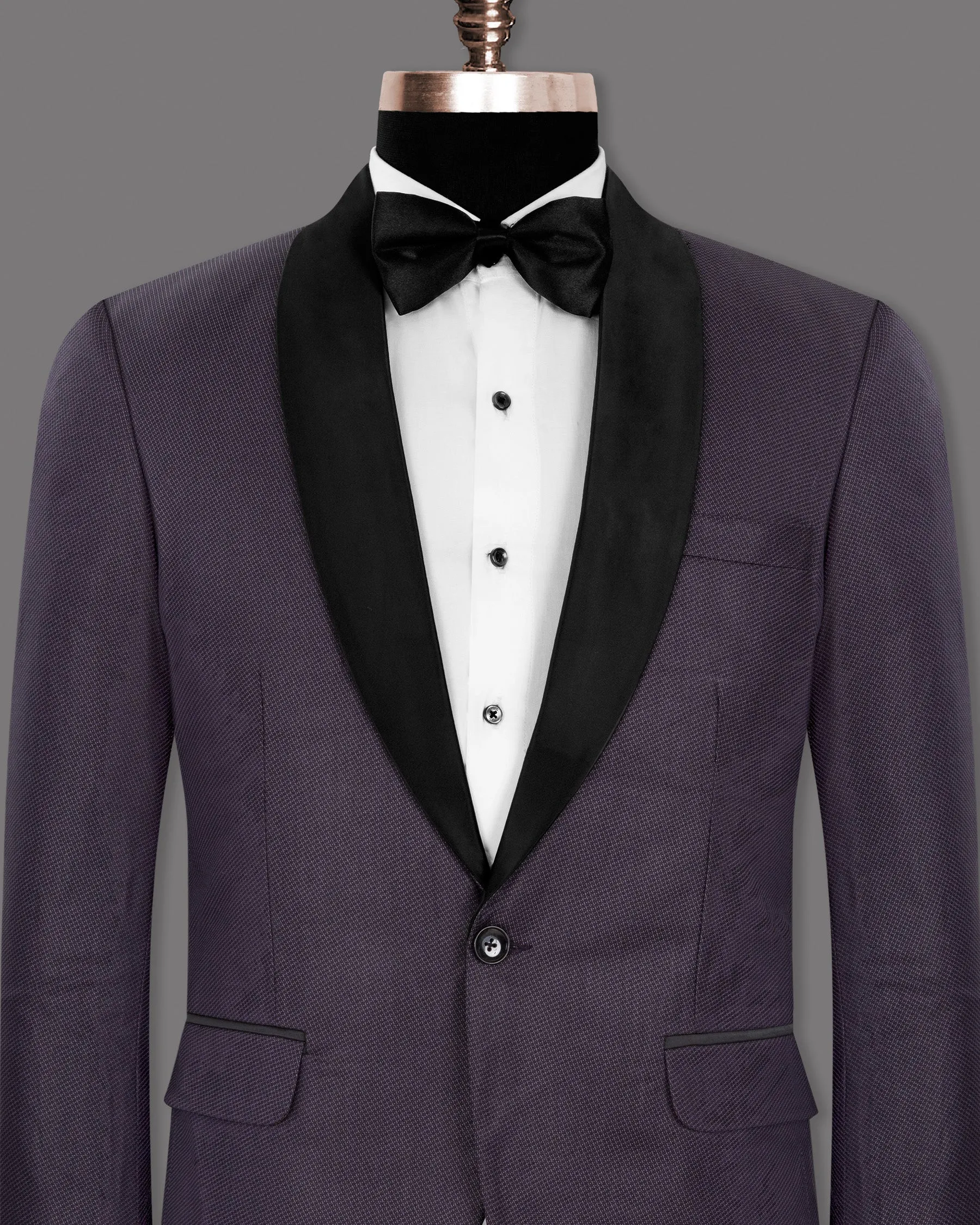 Martinique Violet Subtle Checked Woolrich Tuxedo Blazer sold by French Crown product image thumbnail 2